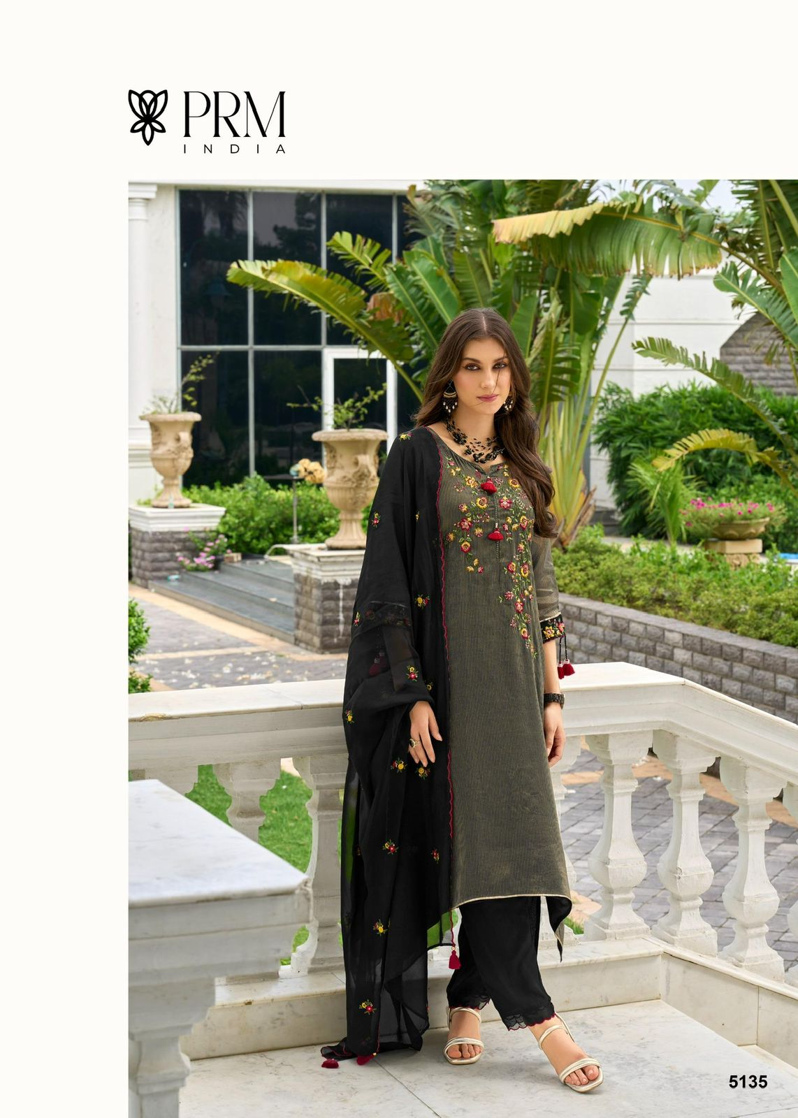 Prm Saheli Russain Silk Jacquard With Embroidery Kurti Pant And Dupatta