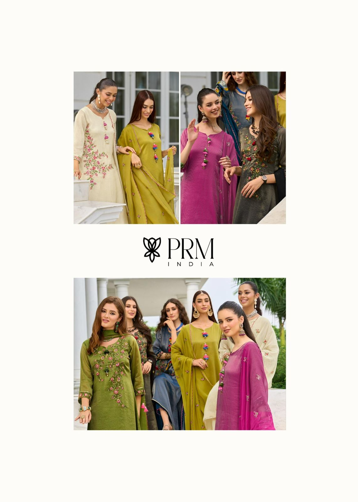 Prm Saheli Russain Silk Jacquard With Embroidery Kurti Pant And Dupatta