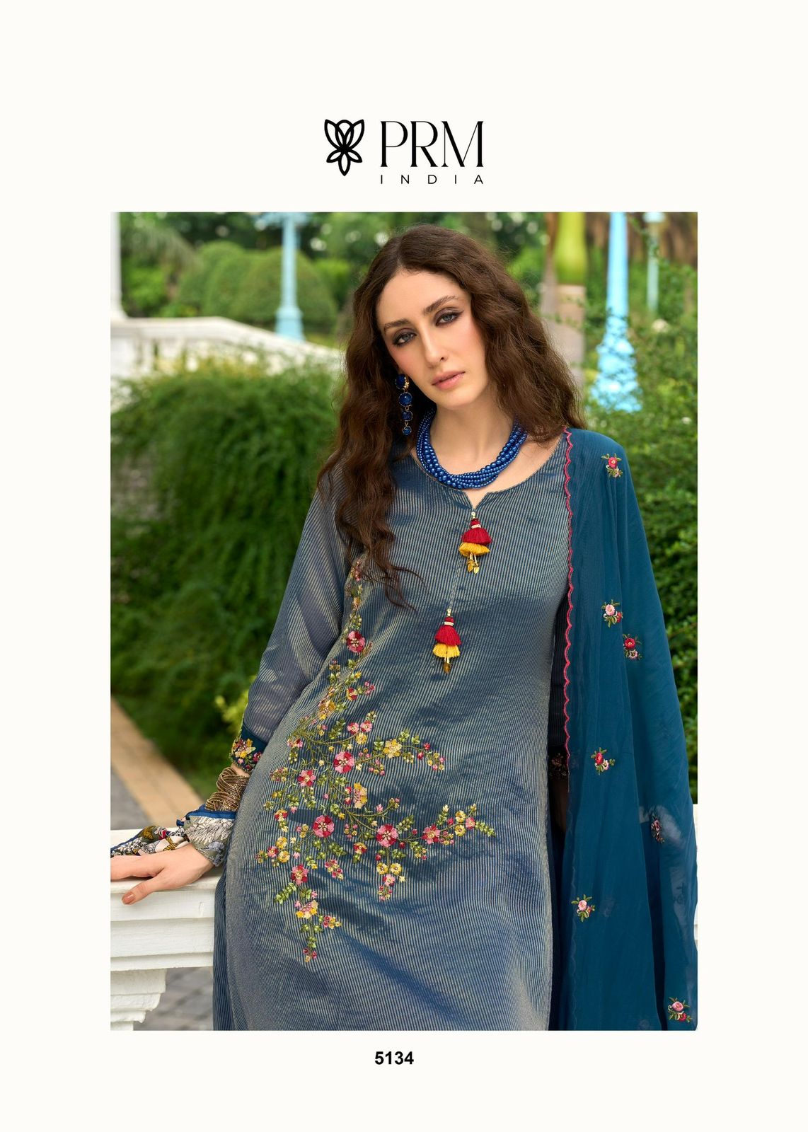 Prm Saheli Russain Silk Jacquard With Embroidery Kurti Pant And Dupatta
