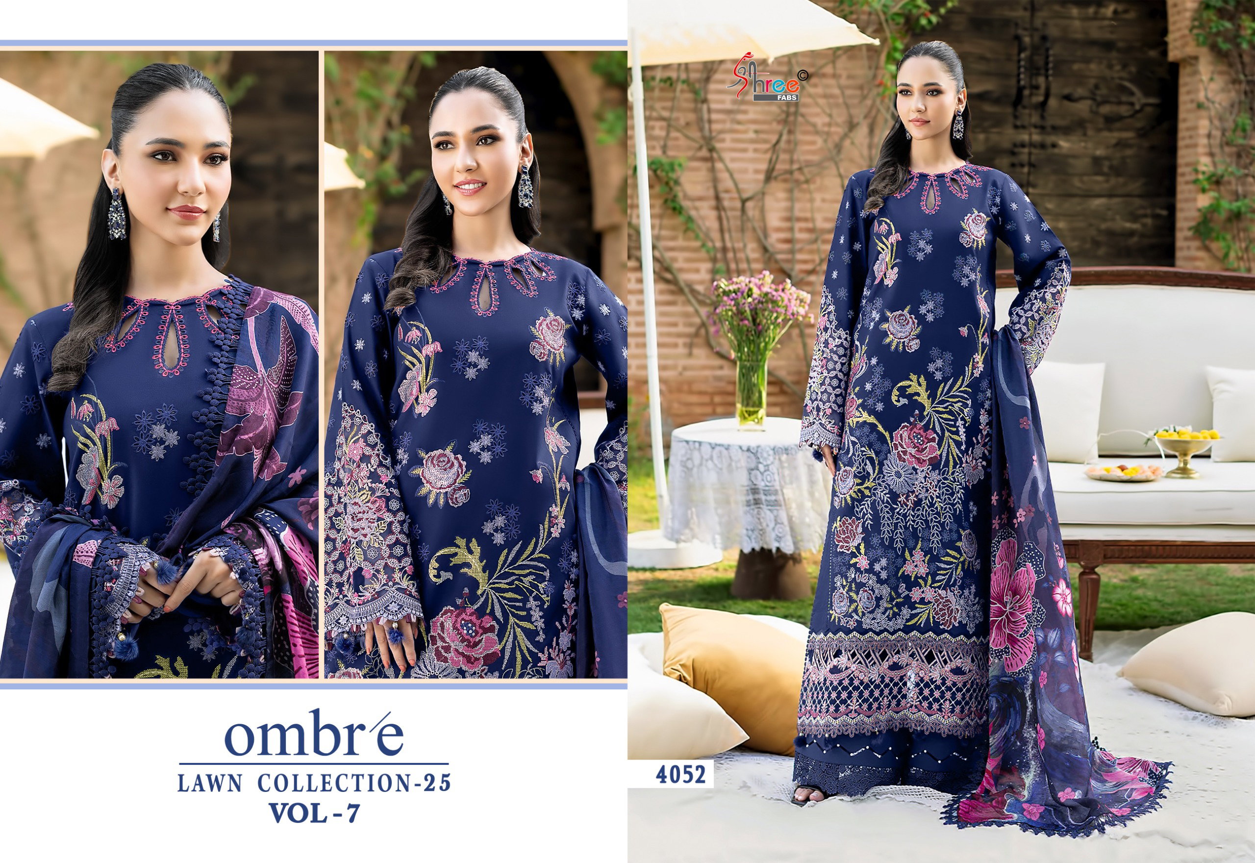 Shree Ombre Lawn Collection 25 Vol 7 Cotton Dupatta Pakistani Salwar Kameez