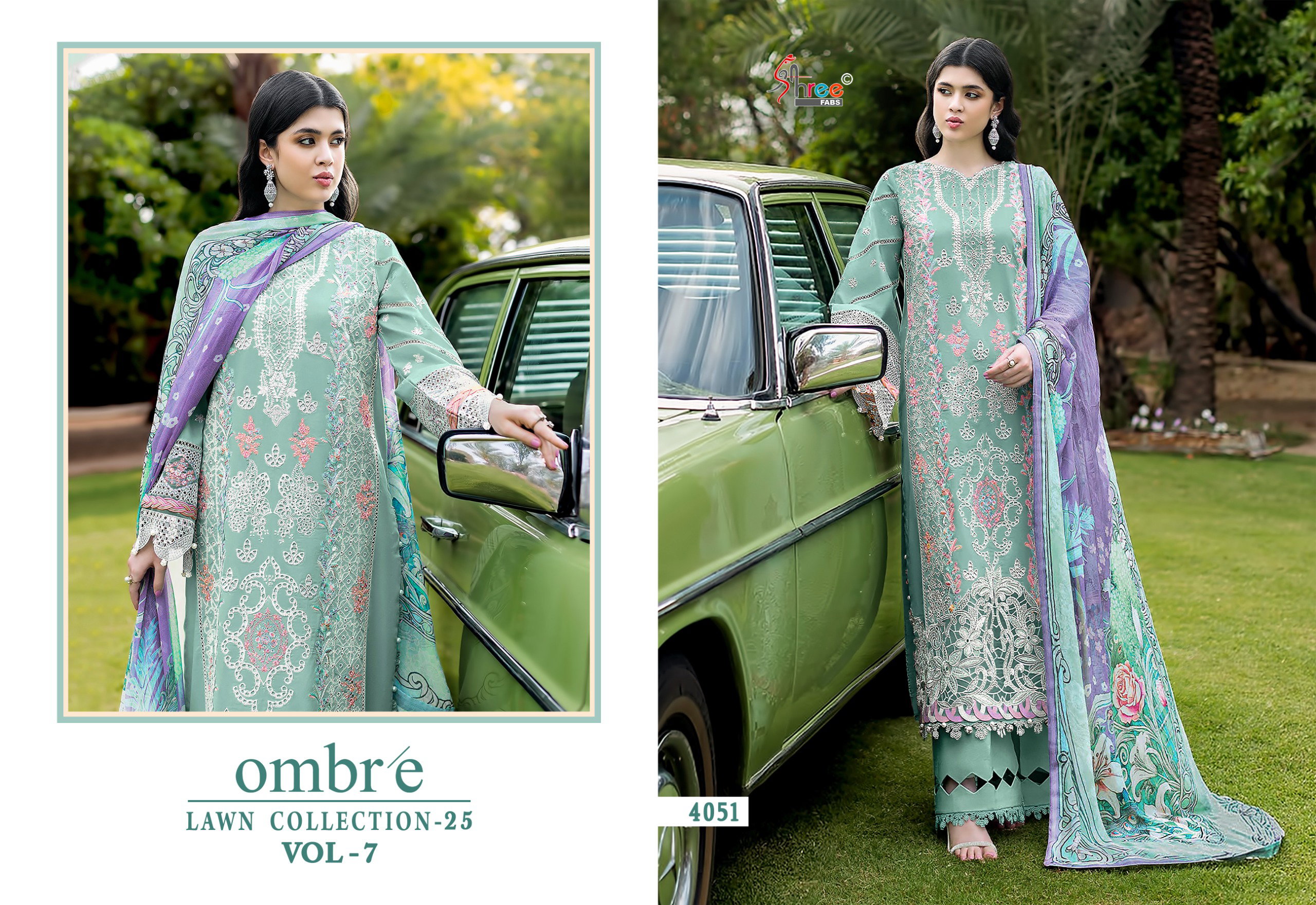 Shree Ombre Lawn Collection 25 Vol 7 Cotton Dupatta Pakistani Salwar Kameez