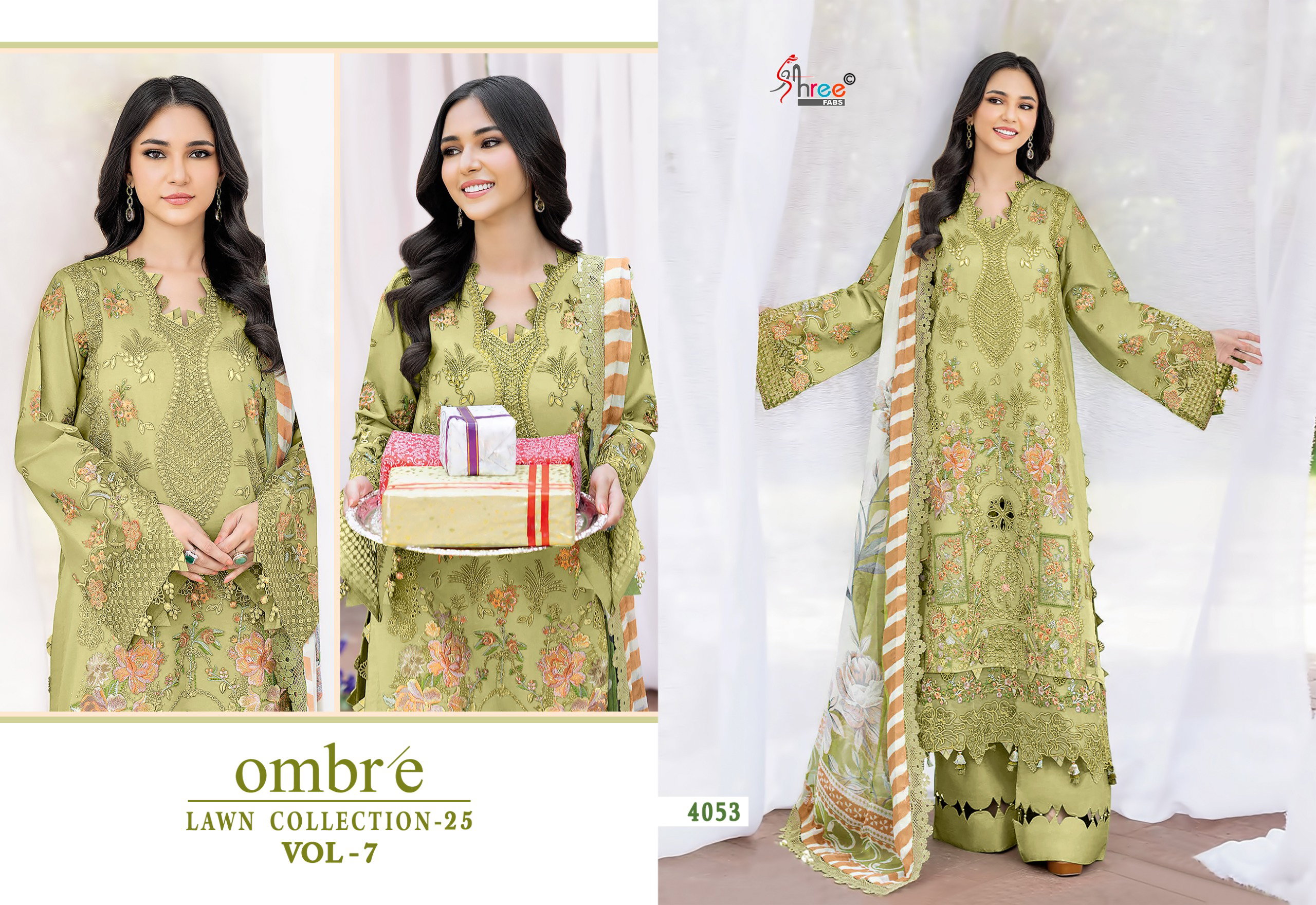 Shree Ombre Lawn Collection 25 Vol 7 Cotton Dupatta Pakistani Salwar Kameez
