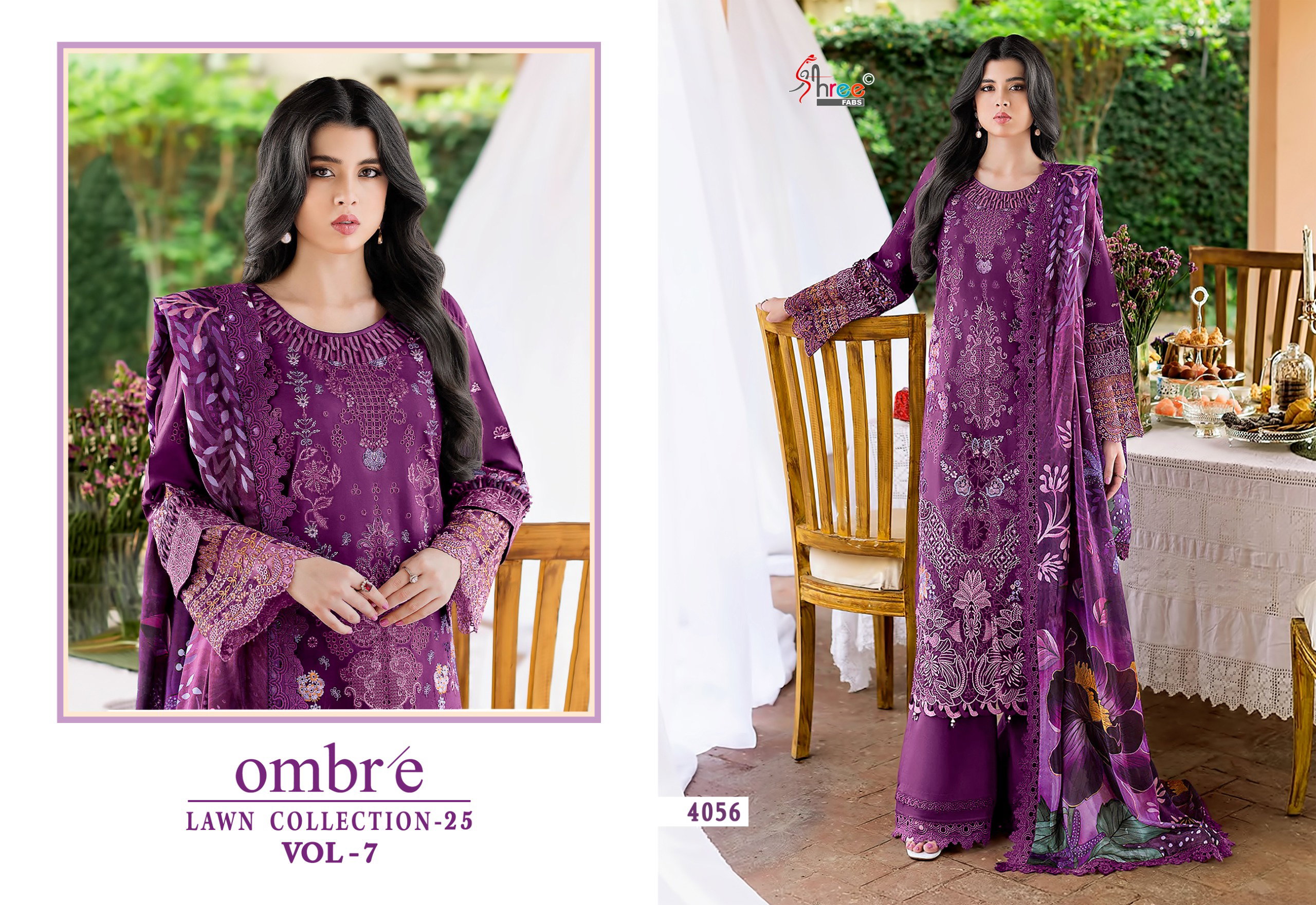 Shree Ombre Lawn Collection 25 Vol 7 Cotton Dupatta Pakistani Salwar Kameez