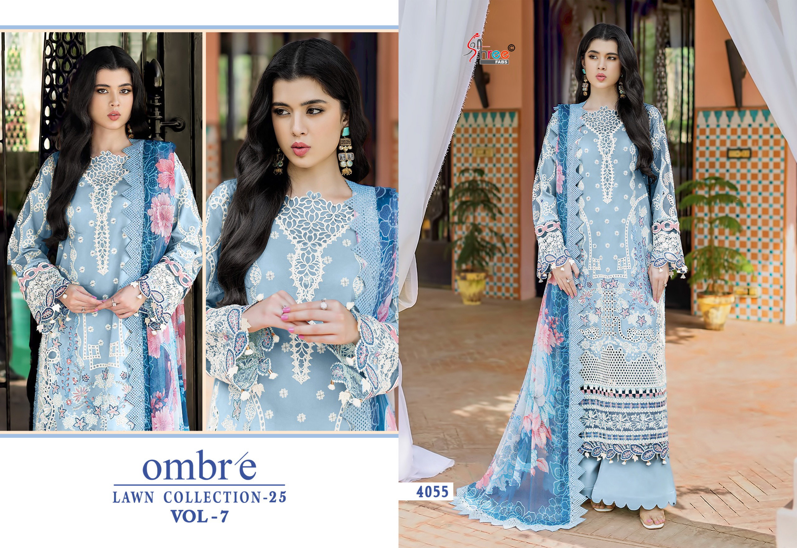 Shree Ombre Lawn Collection 25 Vol 7 Cotton Dupatta Pakistani Salwar Kameez