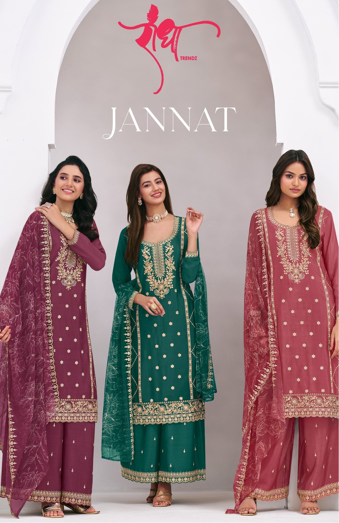Radha Jannat Chinon Heavy Embroidery Salwar Kameez