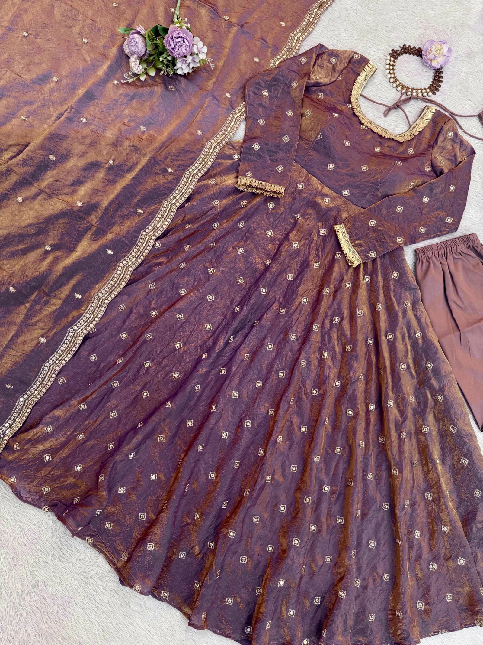 Glory KD1565 Designer Gown with Pent Set