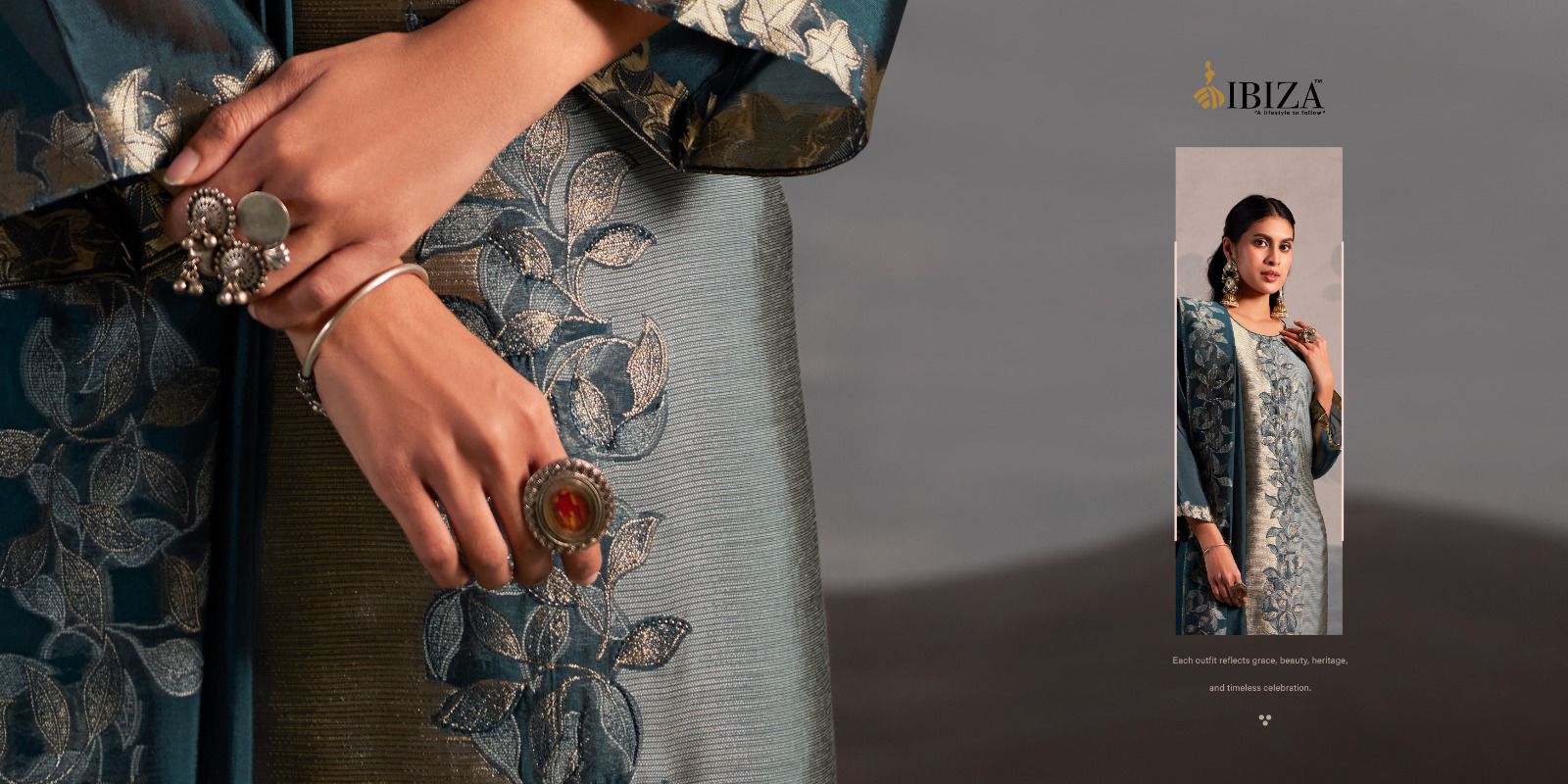 Ibiza Zafira Banglory Silk Jacquard With Handwork Salwar Kameez