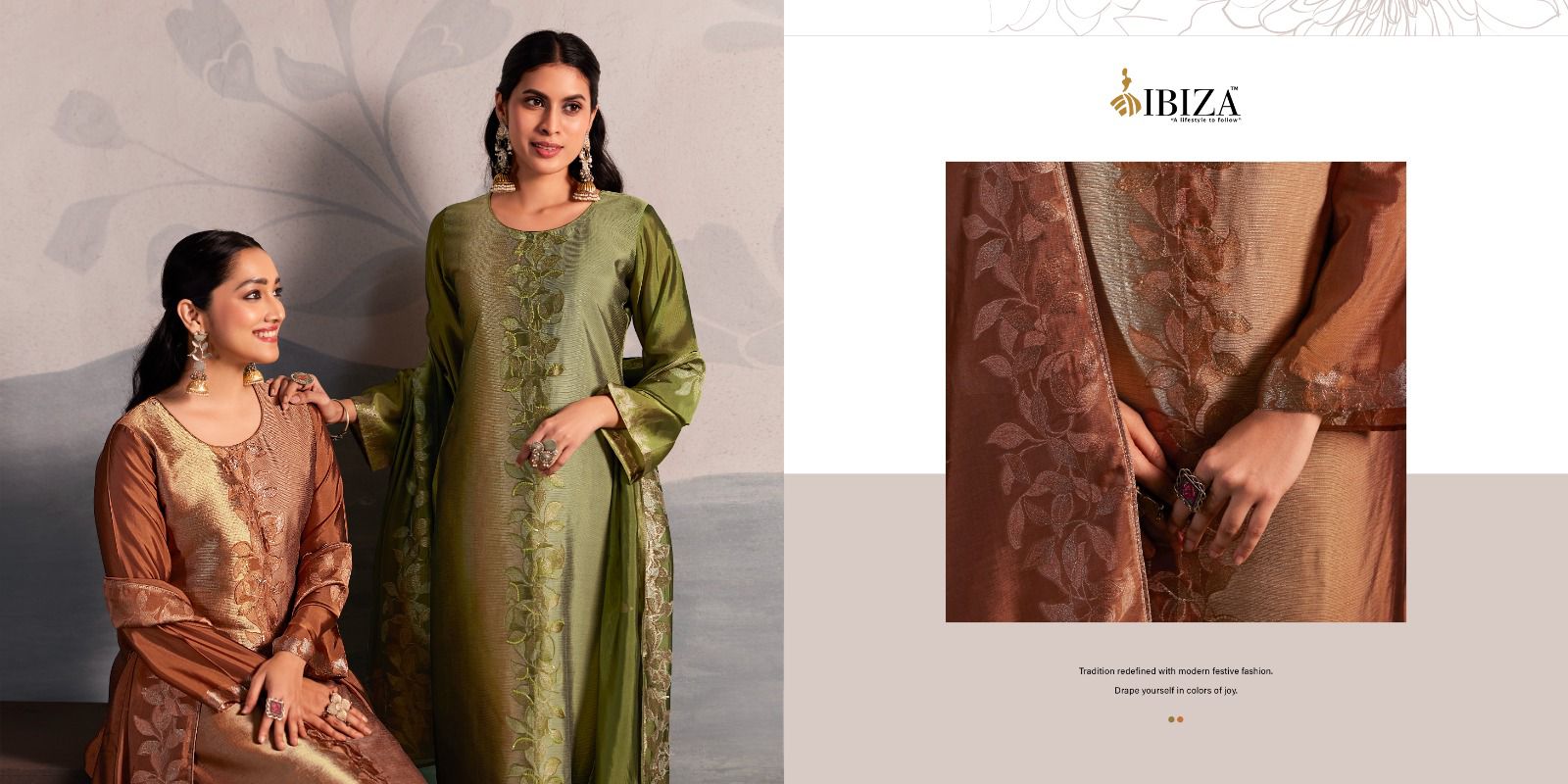 Ibiza Zafira Banglory Silk Jacquard With Handwork Salwar Kameez