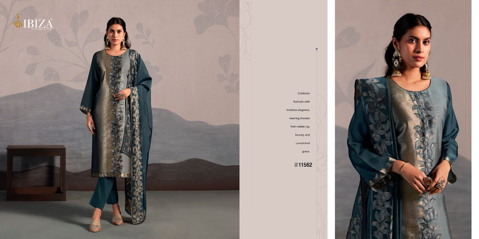 Ibiza Zafira Banglory Silk Jacquard With Handwork Salwar Kameez