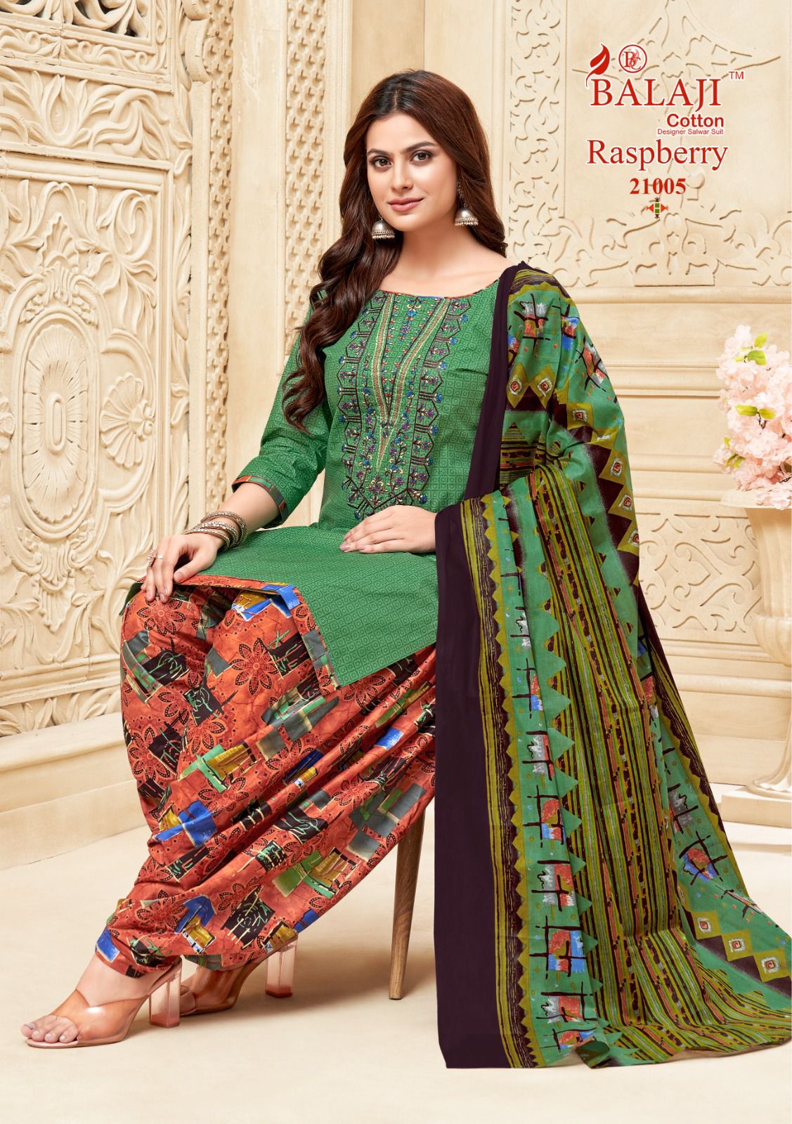 Balaji Raspberry Vol 21 Pure Cotton Printed Dress Material