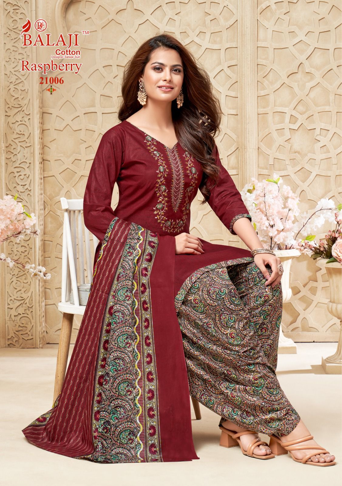 Balaji Raspberry Vol 21 Pure Cotton Printed Dress Material