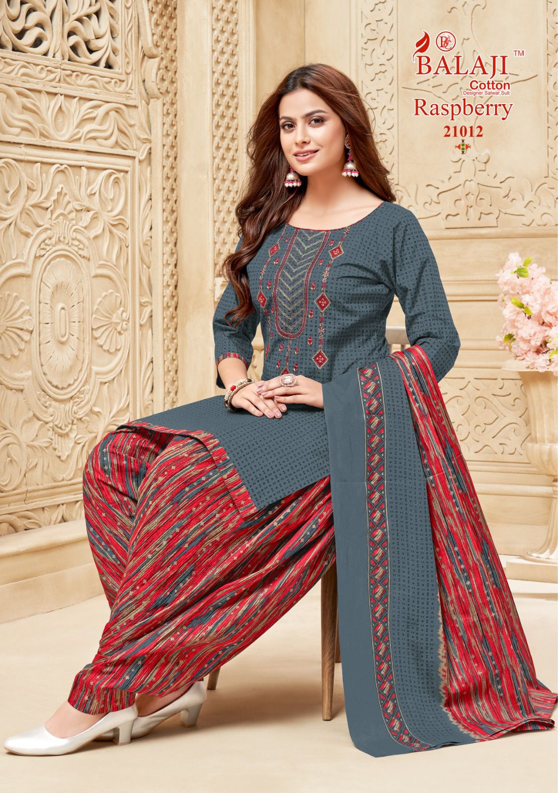 Balaji Raspberry Vol 21 Pure Cotton Printed Dress Material