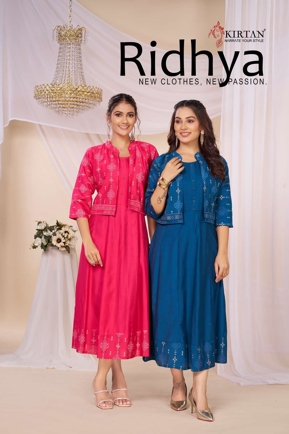 Kirtan Ridhya Berlin Foil Printed Anarkali Kurti Collection
