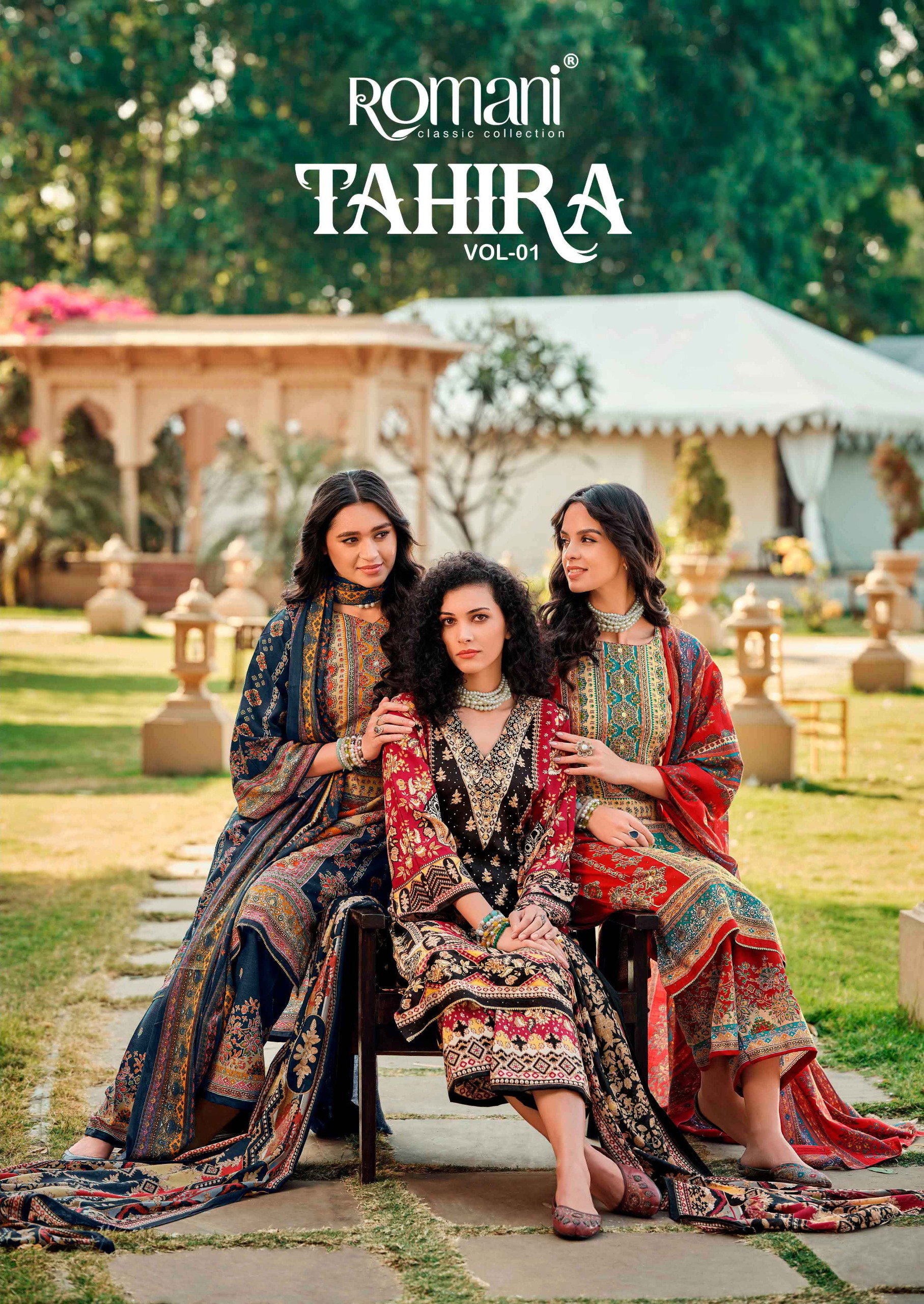 Romani Tahira Vol 1 Cotton Digital Printed With Handwork Dress Material Collection