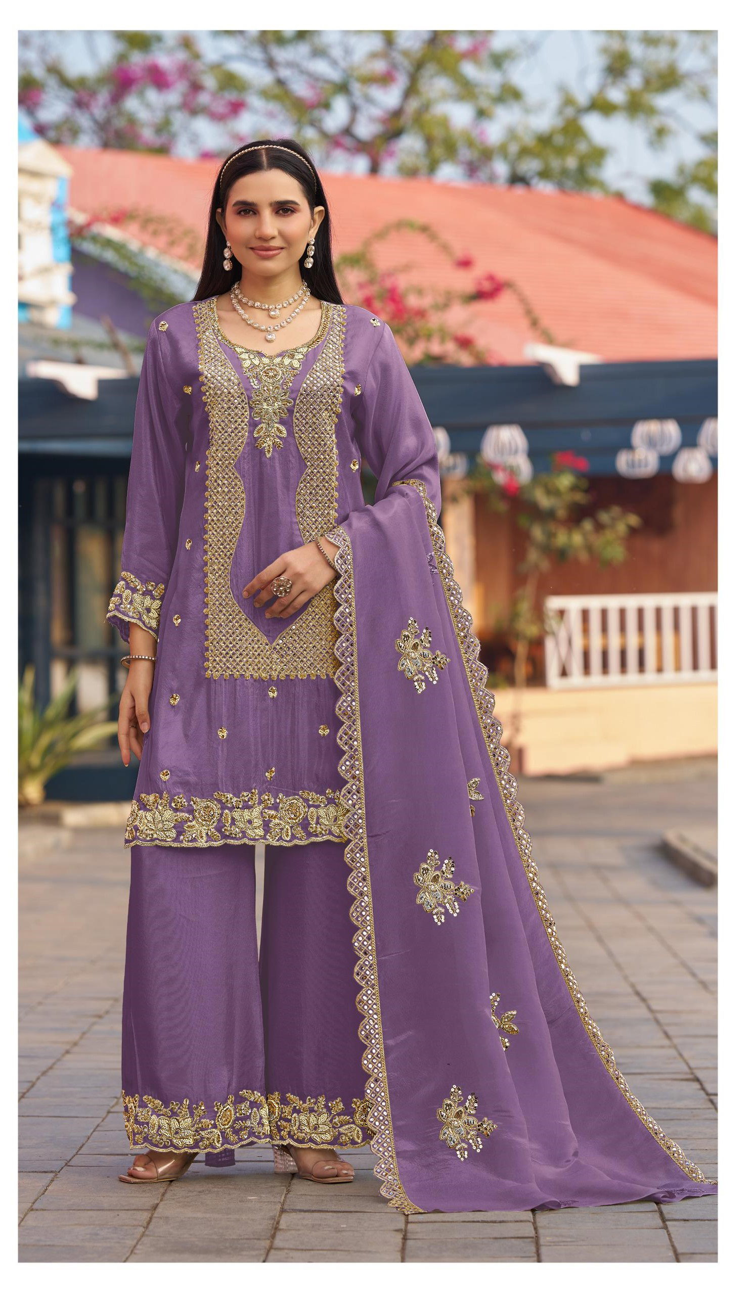 Deepsy 3323 A To D Readymade Viscose Silk With Work Salwar Kameez