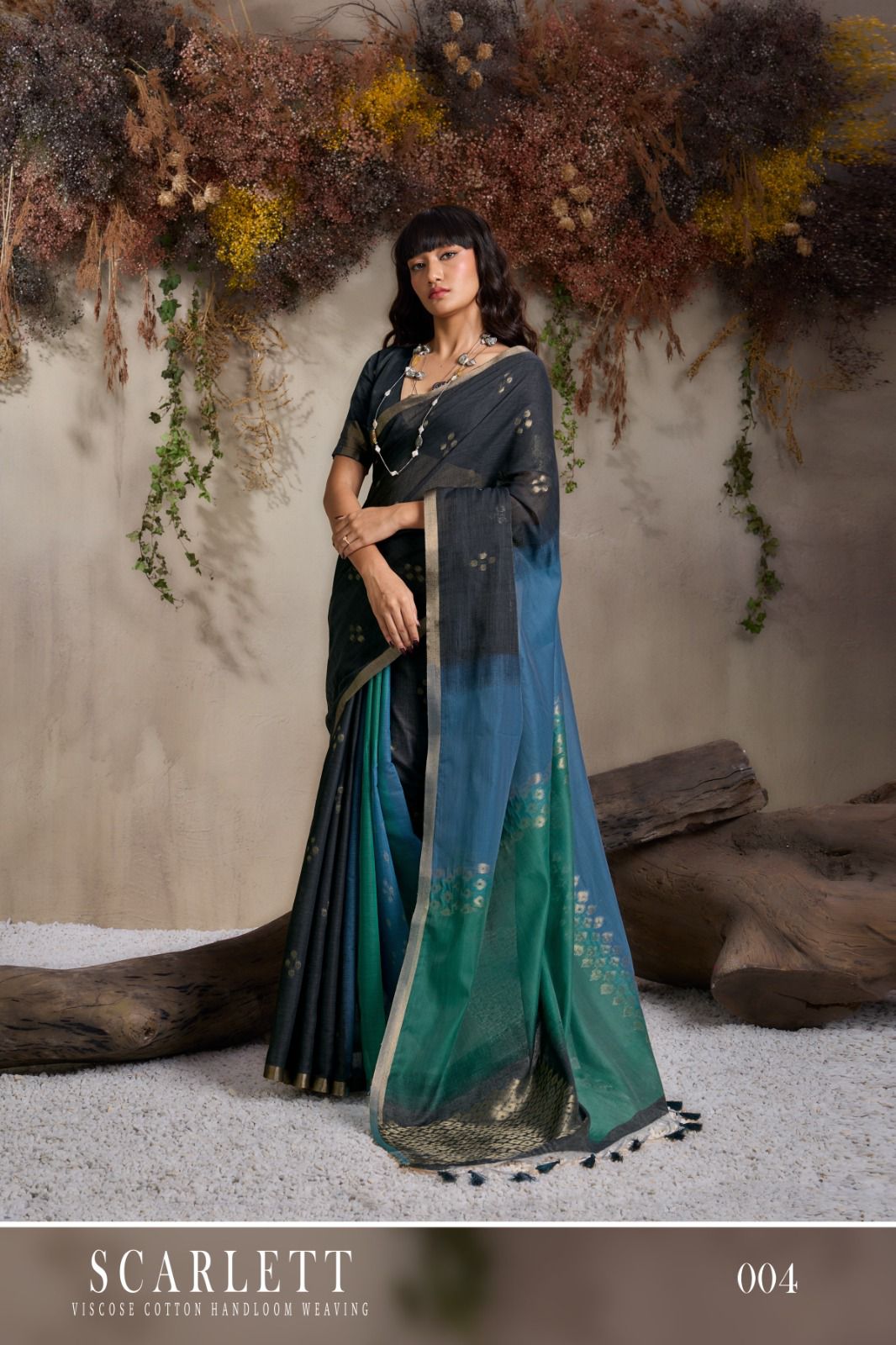 Rajtex Scarlette Viscose Cotton HAndloom Weaving Saree Collection