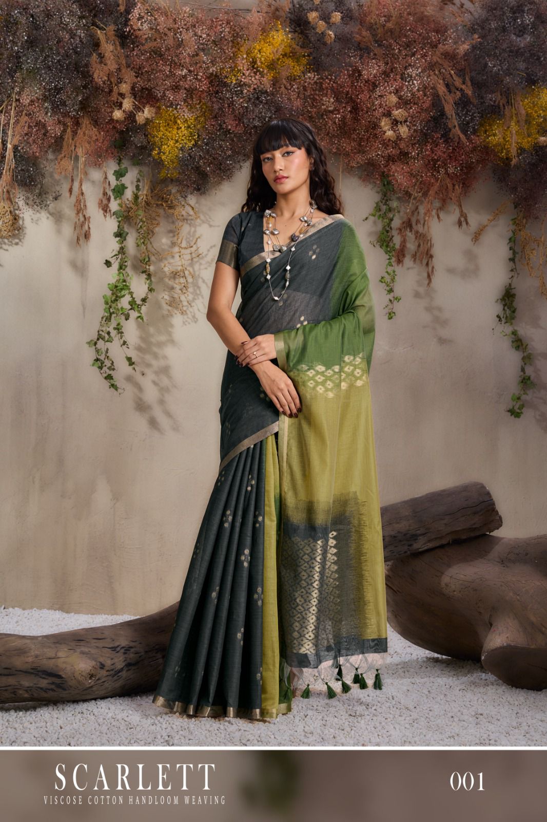 Rajtex Scarlette Viscose Cotton HAndloom Weaving Saree Collection
