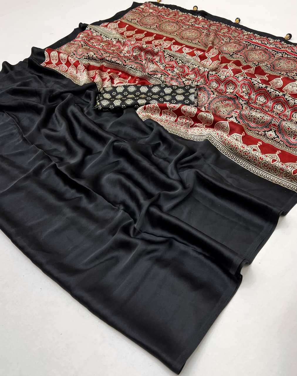 Gf Ajrakh Luxe Vol 6 Semo Modal Silk Saree