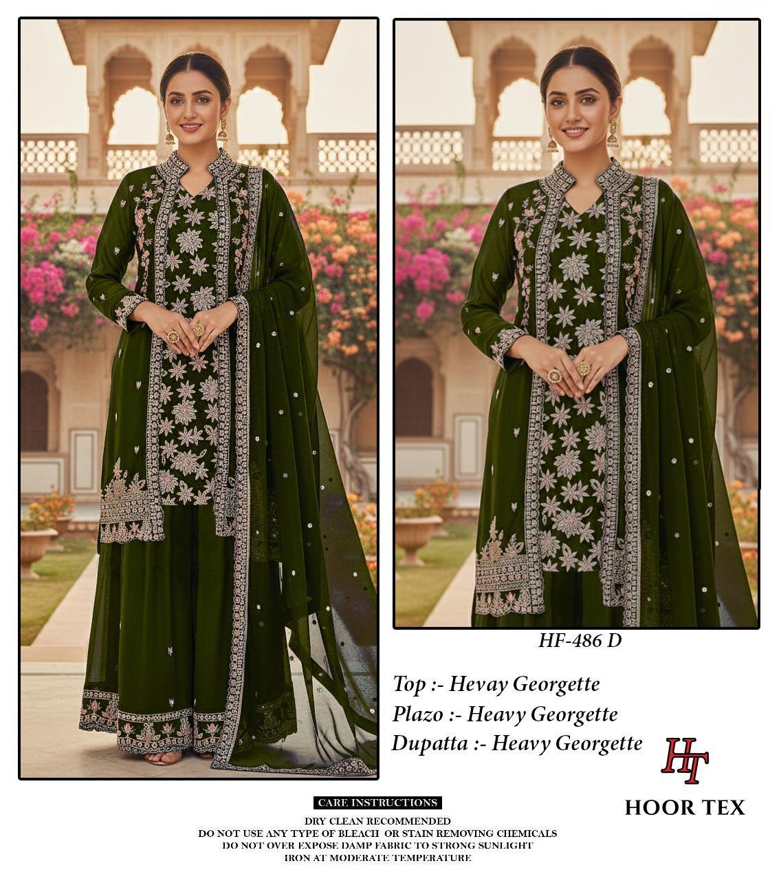 Hoor Tex HF 486 A to D Georgette Pakistani Suit Collection