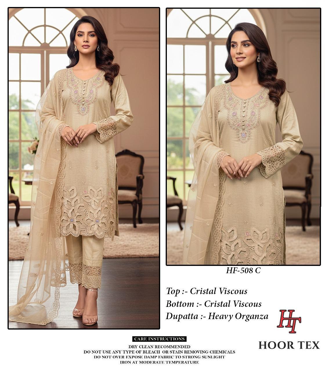 Hoor Tex HF 508 A to D Cristal Viscous Pakistani Suit Collection