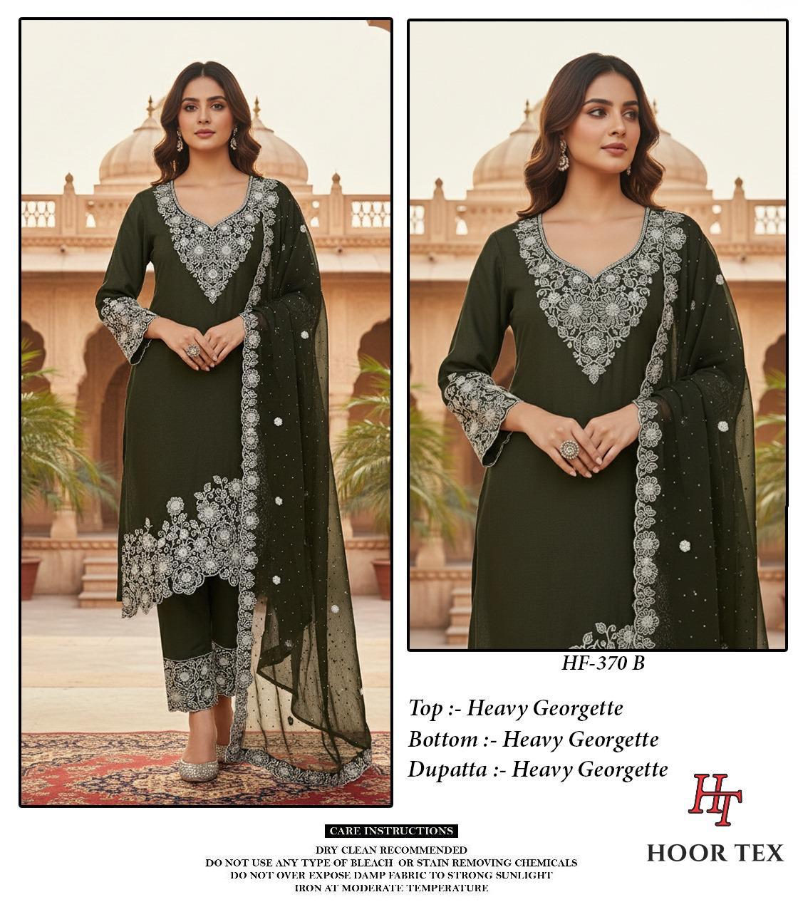 Hoor Tex HF 370A to D Georgette With Zarkan Work Pakistani Suit Collection