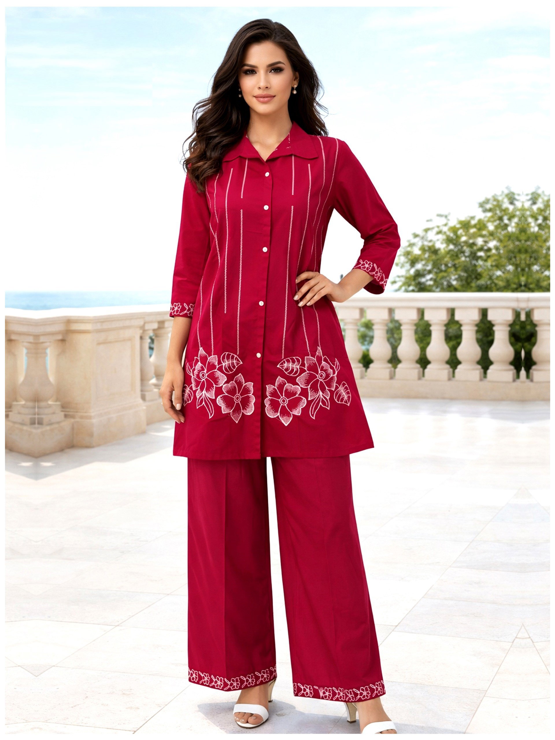 Naisha K 591 Vertican With Work Casual Wear Co Ord Set Collection