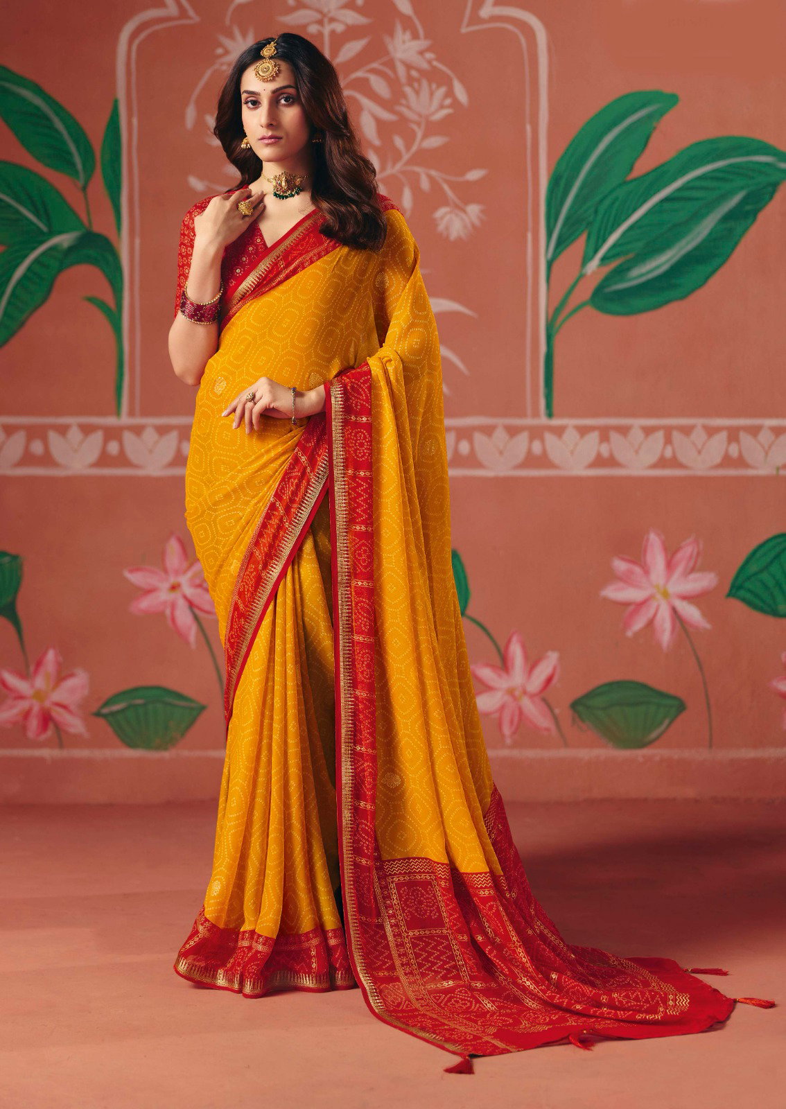 Shubh Shree Pachedi 1 Bamber Georgette Kasab Border Saree