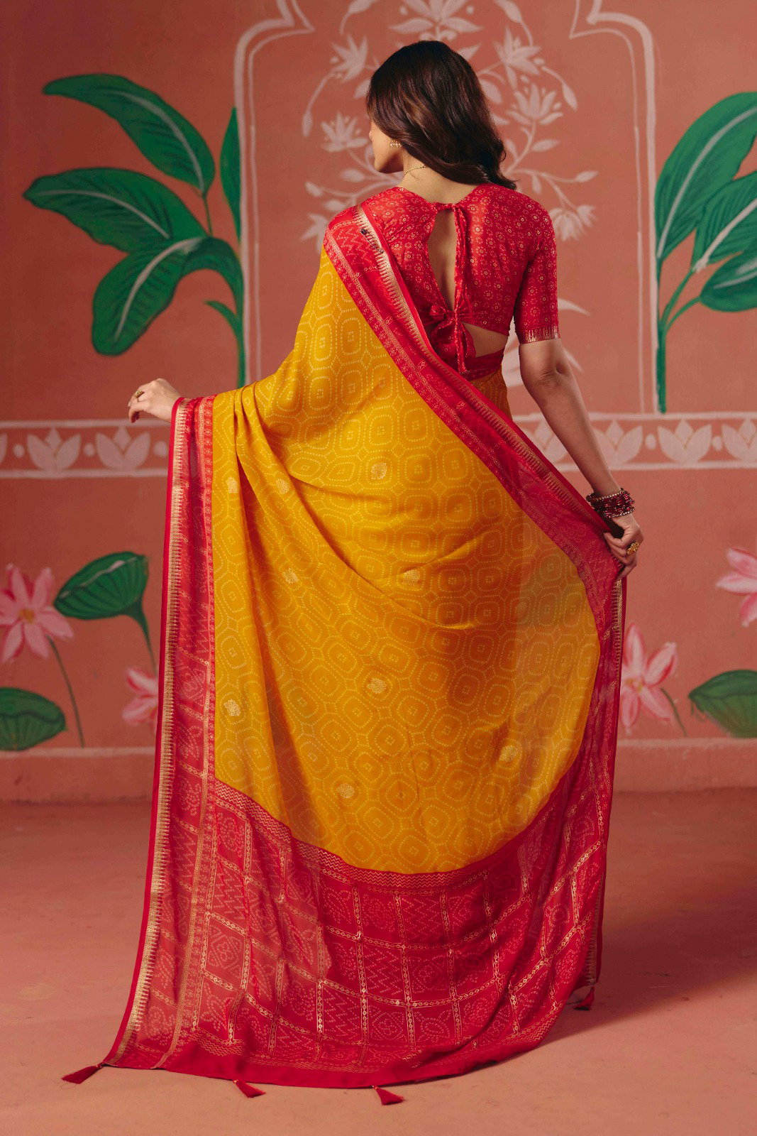 Shubh Shree Pachedi 1 Bamber Georgette Kasab Border Saree