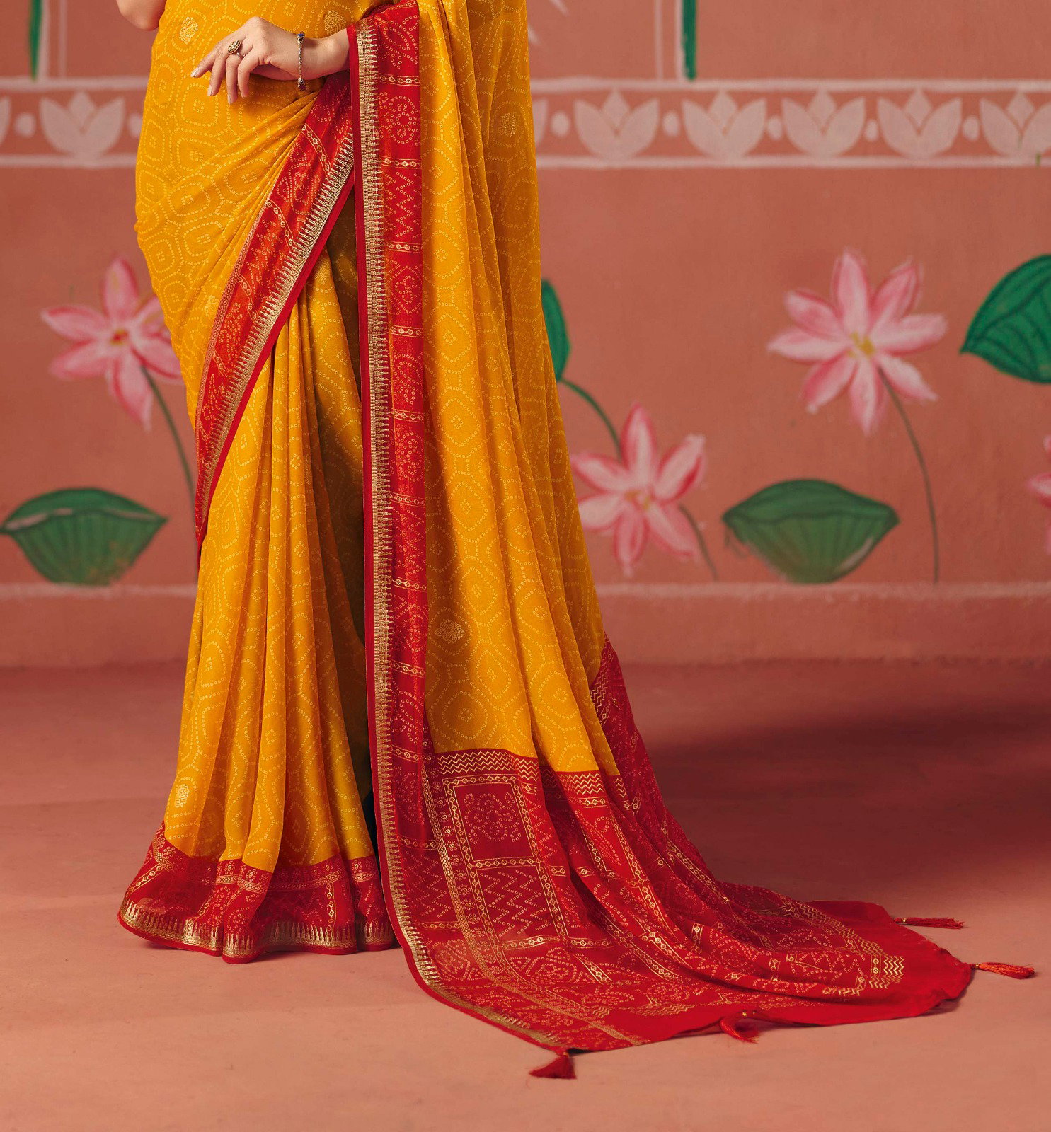 Shubh Shree Pachedi 1 Bamber Georgette Kasab Border Saree