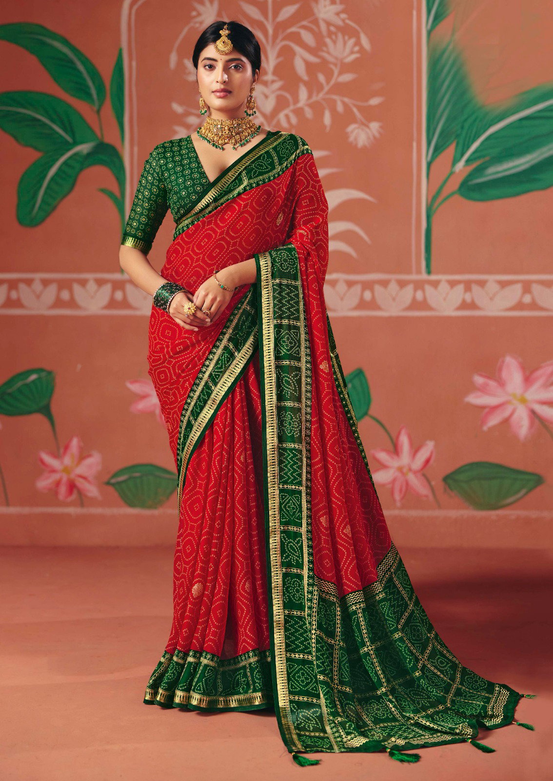 Shubh Shree Pachedi 1 Bamber Georgette Kasab Border Saree