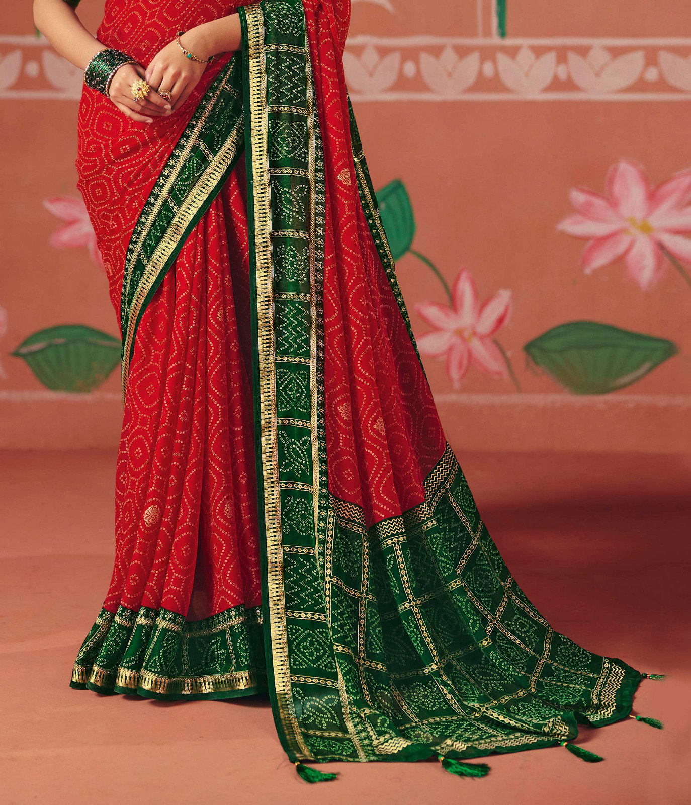 Shubh Shree Pachedi 1 Bamber Georgette Kasab Border Saree