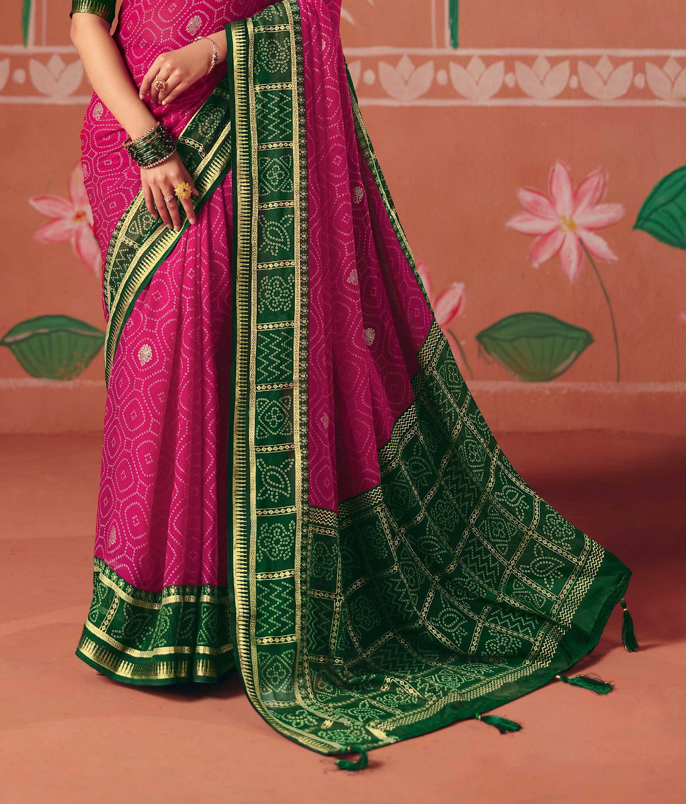 Shubh Shree Pachedi 1 Bamber Georgette Kasab Border Saree