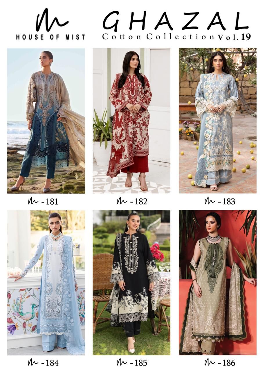 House Of Mist Ghazal Vol 19 Cotton Dress Material Collection