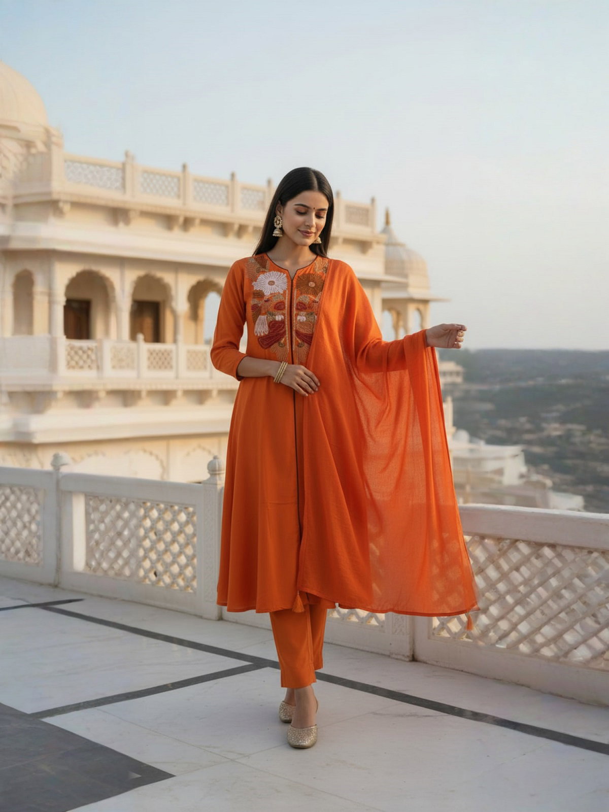 Navya Kurti 204 Party Wear Embroidery Worked Silk Blend Kurti with Pant and Dupatta Set