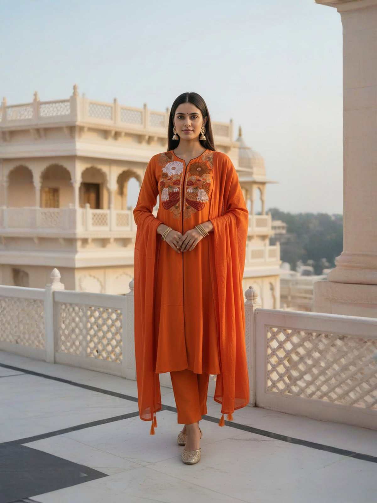 Navya Kurti 204 Party Wear Embroidery Worked Silk Blend Kurti with Pant and Dupatta Set