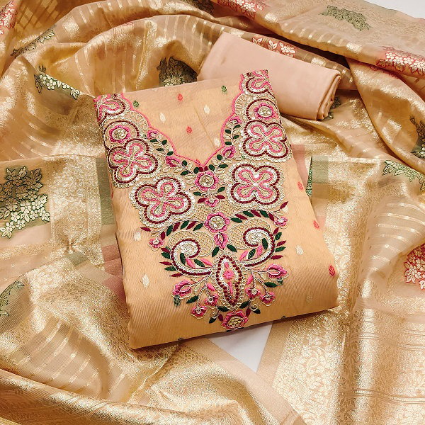 Navya Suit 205 Party Wear Unstitched Embroidery Worked Shimmer Butti top with Bottom and Dupatta Suit