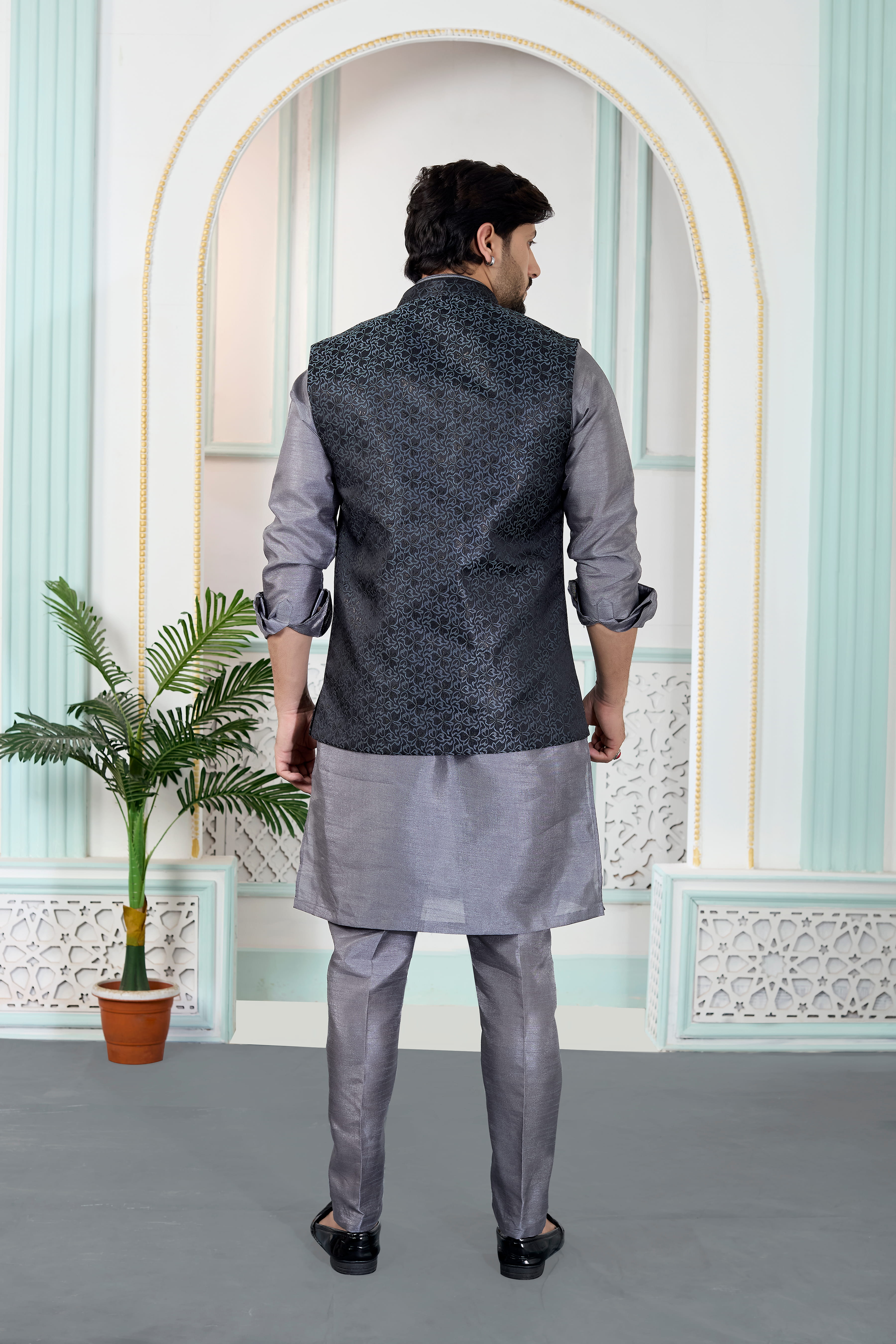 Sumi 4421 To 4423 Jaquard 3 Piece Kurta Jacket Set Collection 