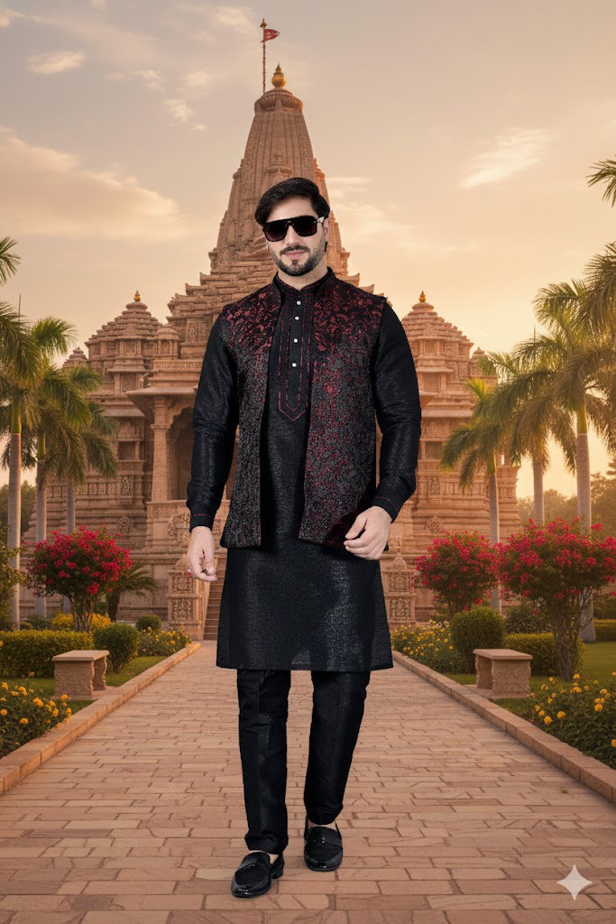 Sumi 4427 To 4429 Jaquard 3 Piece Kurta Jacket Set Collection 