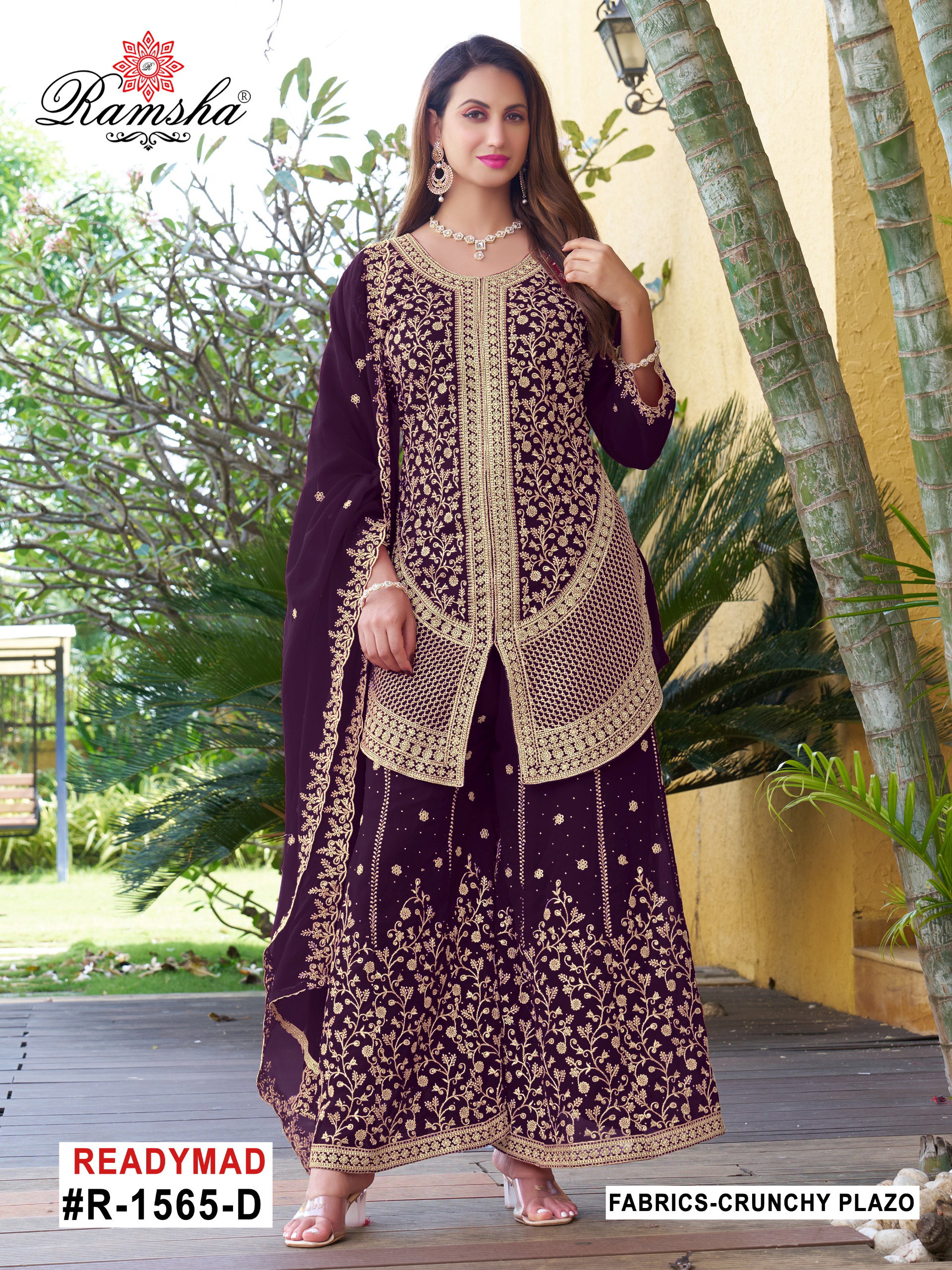 Ramsha R 1566 A To D Crunchy With Embroidery Pakistani Salwar Kameez