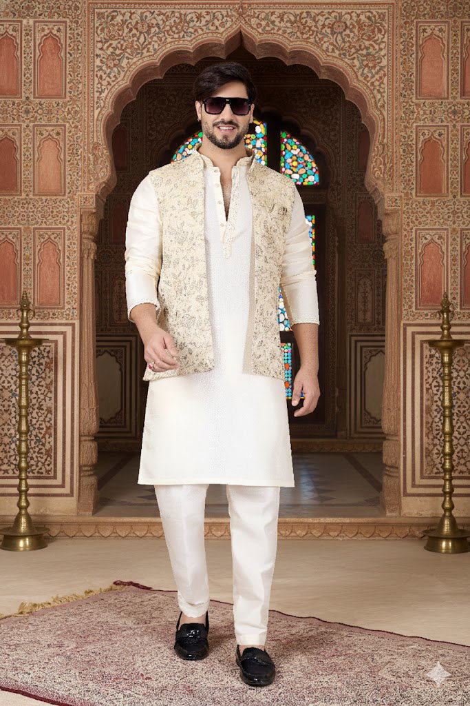 Sumi 4431 To 4433 Jaquard 3 Piece Kurta Jacket Set Collection 