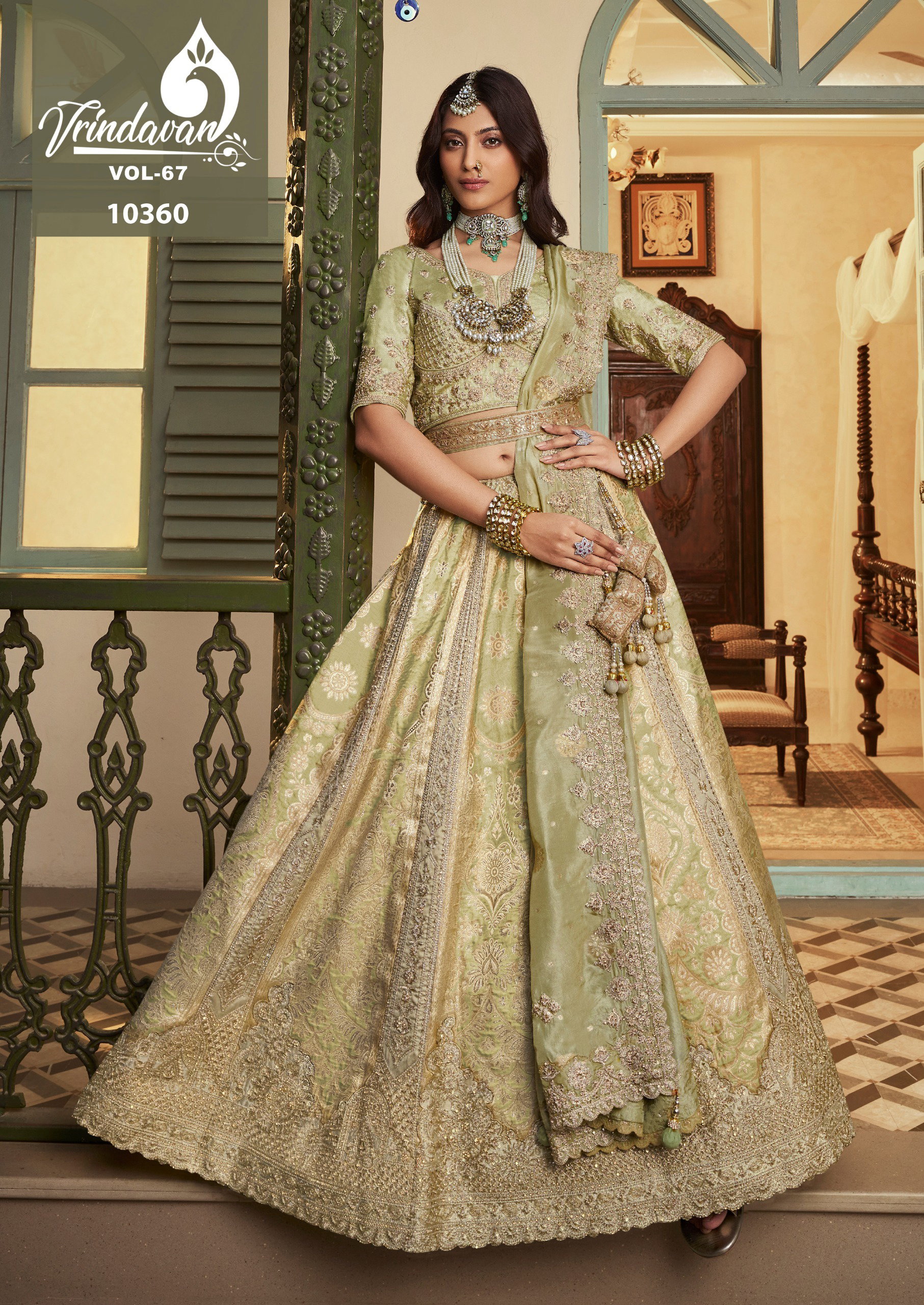 Royal Vrindavan Vol 67 Banarasi Silk With Embroidery Lehenga Choli Collection