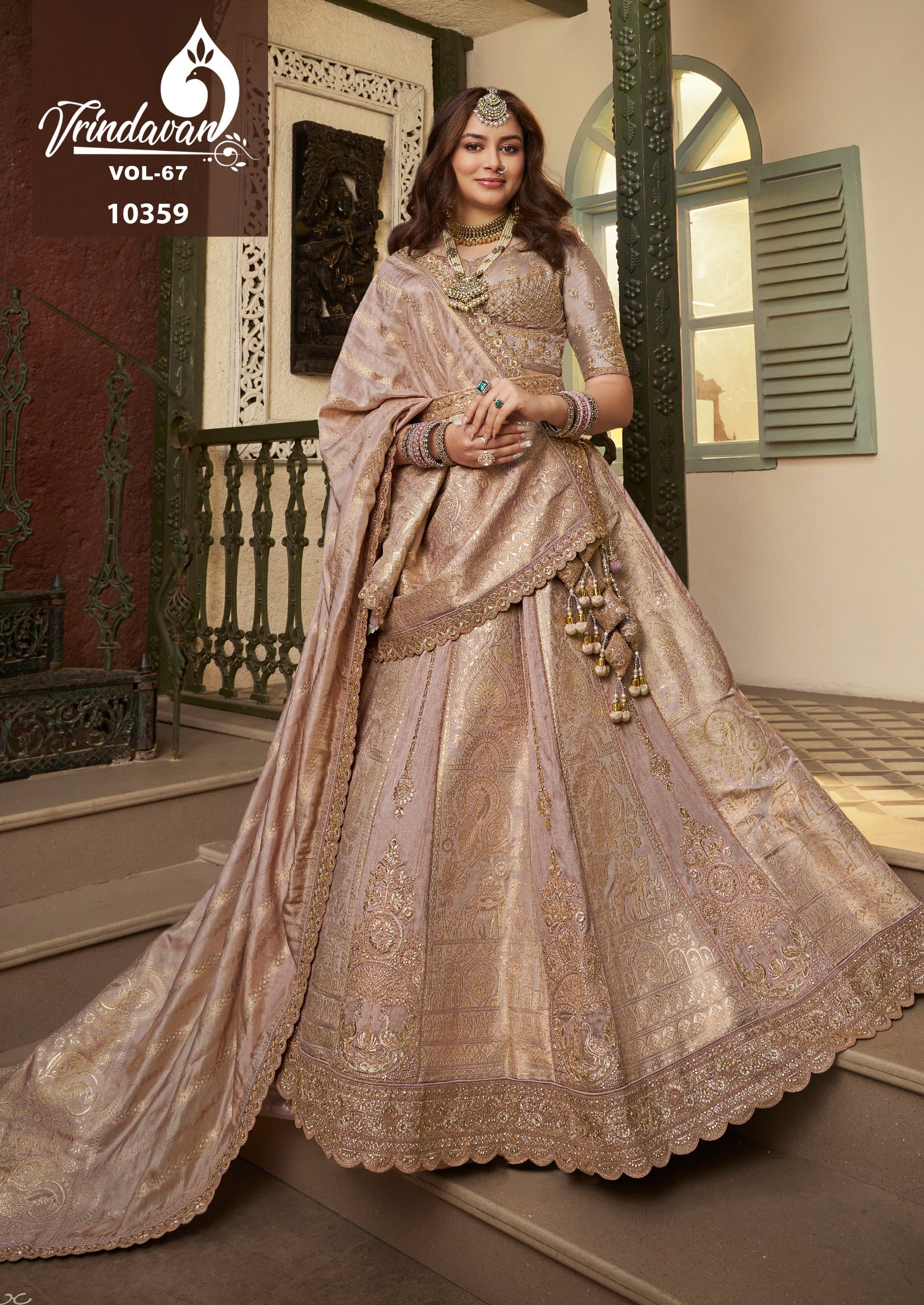 Royal Vrindavan Vol 67 Banarasi Silk With Embroidery Lehenga Choli Collection