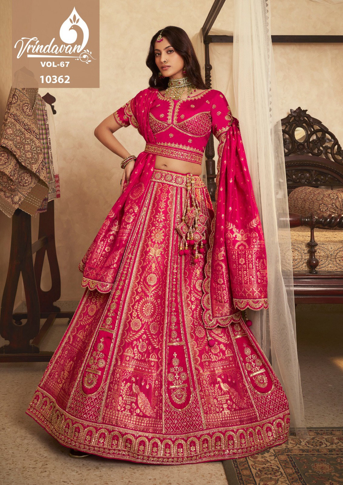 Royal Vrindavan Vol 67 Banarasi Silk With Embroidery Lehenga Choli Collection