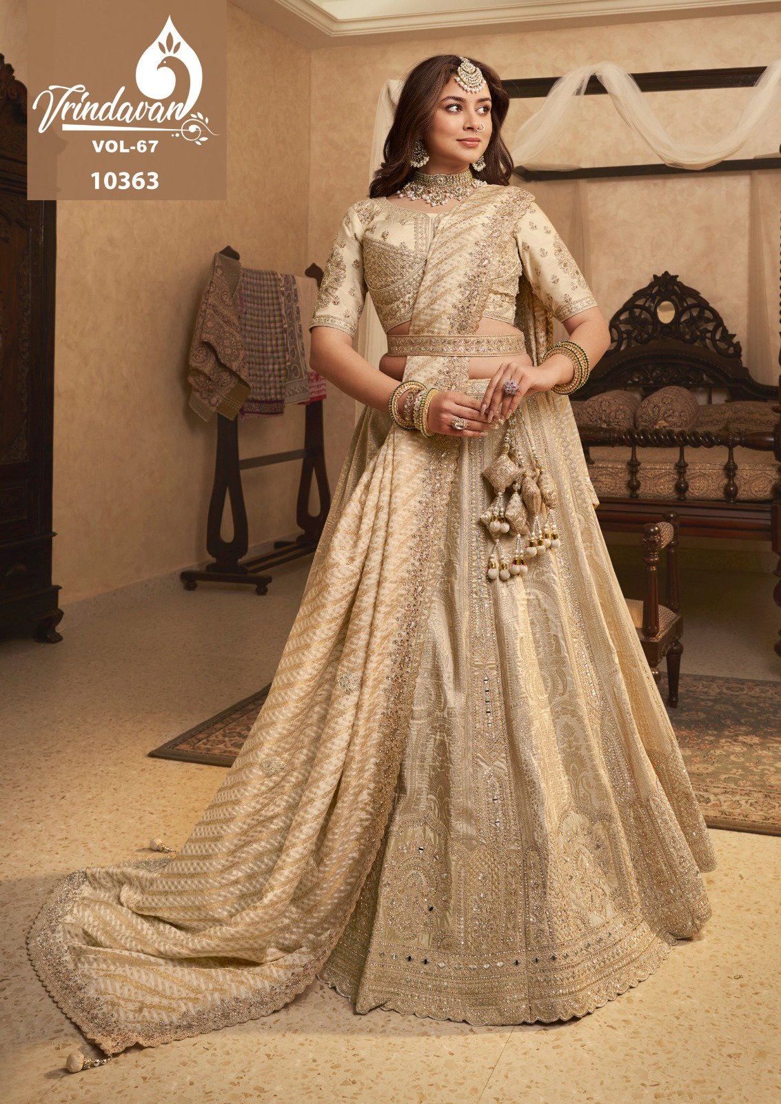 Royal Vrindavan Vol 67 Banarasi Silk With Embroidery Lehenga Choli Collection
