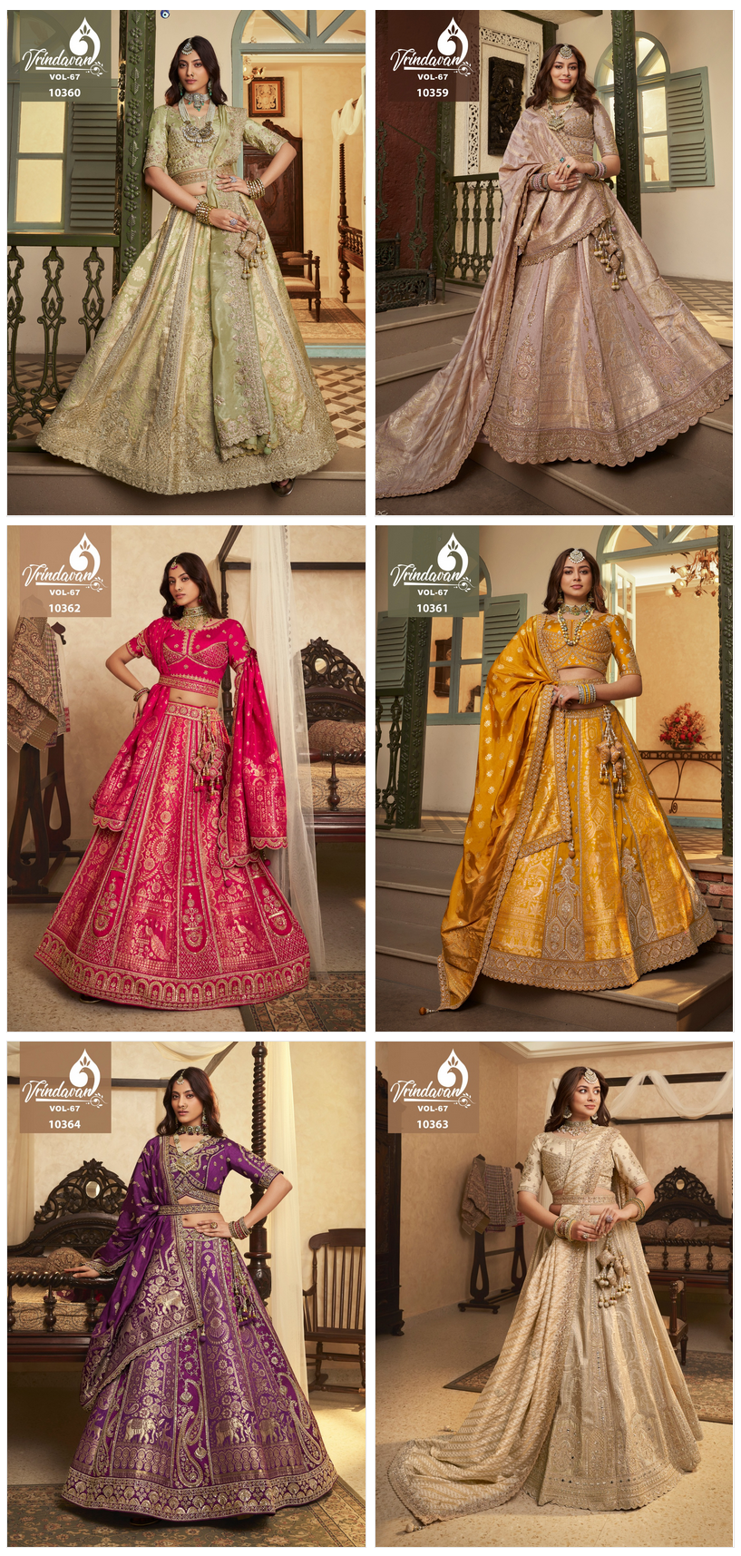 Royal Vrindavan Vol 67 Banarasi Silk With Embroidery Lehenga Choli Collection