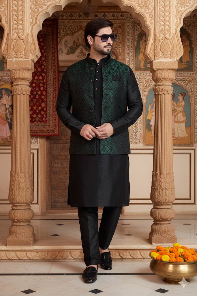 Sumi 4437 To 4439 Jaquard 3 Piece Kurta Jacket Set Collection 