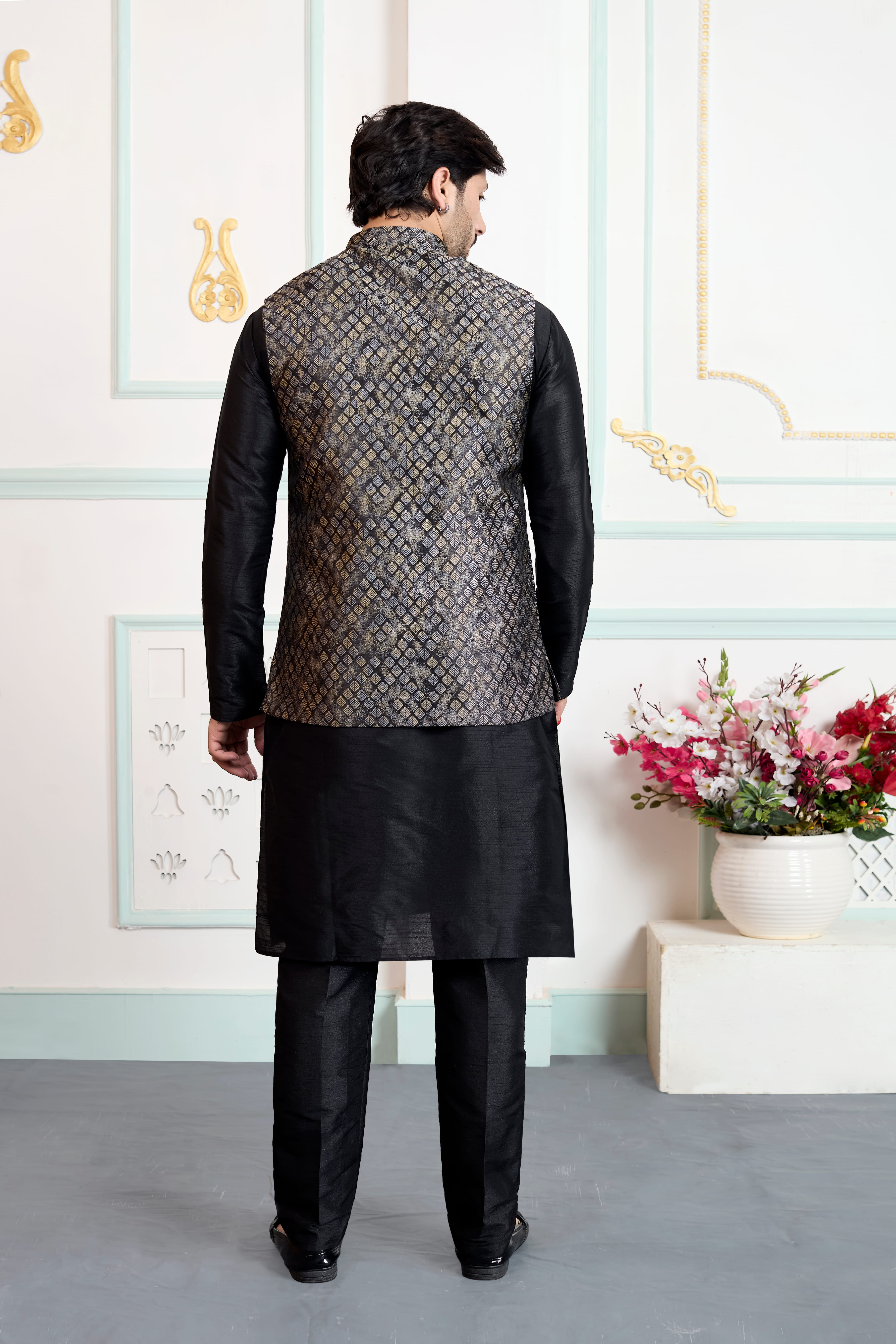 Sumi 4437 To 4439 Jaquard 3 Piece Kurta Jacket Set Collection 