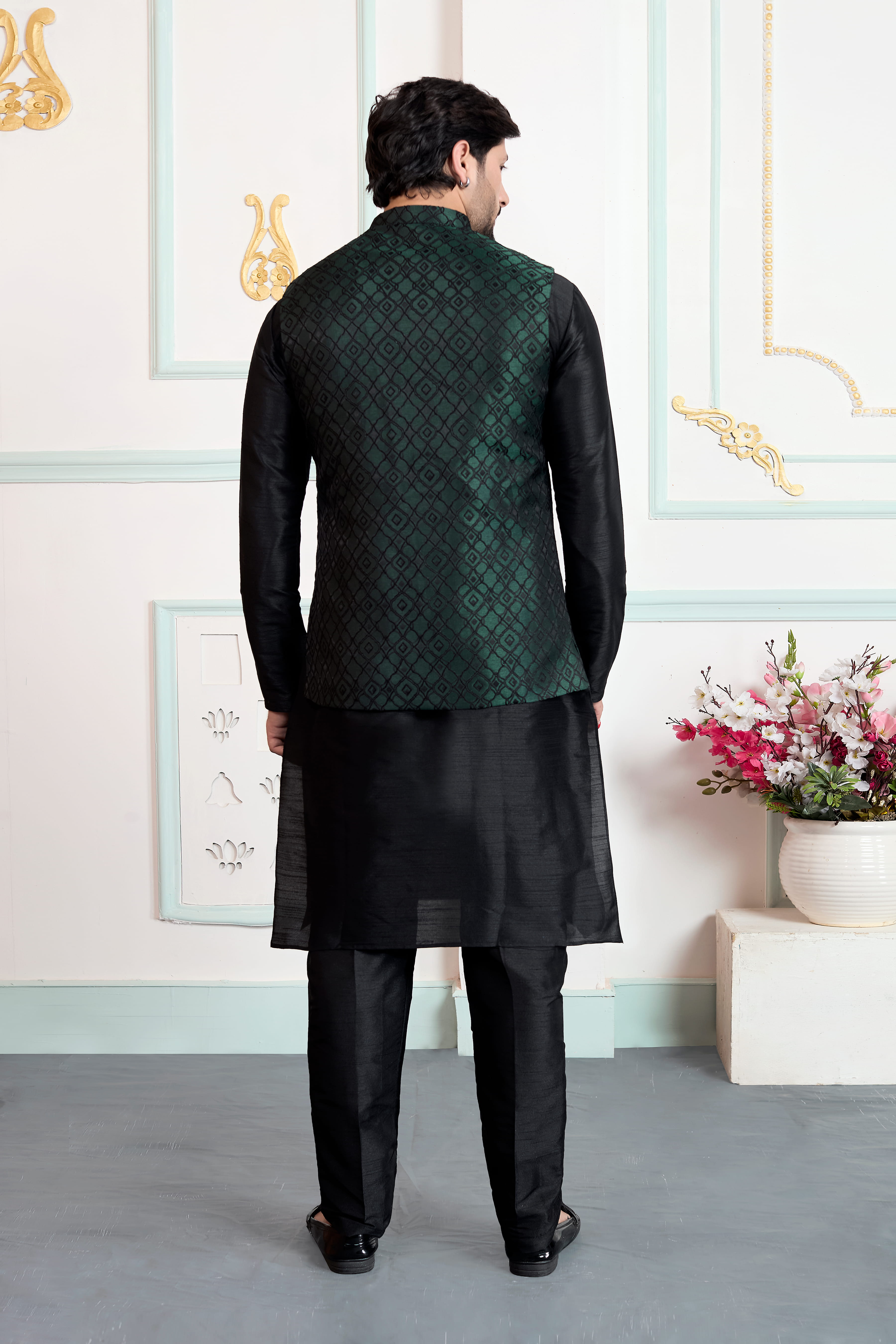 Sumi 4437 To 4439 Jaquard 3 Piece Kurta Jacket Set Collection 