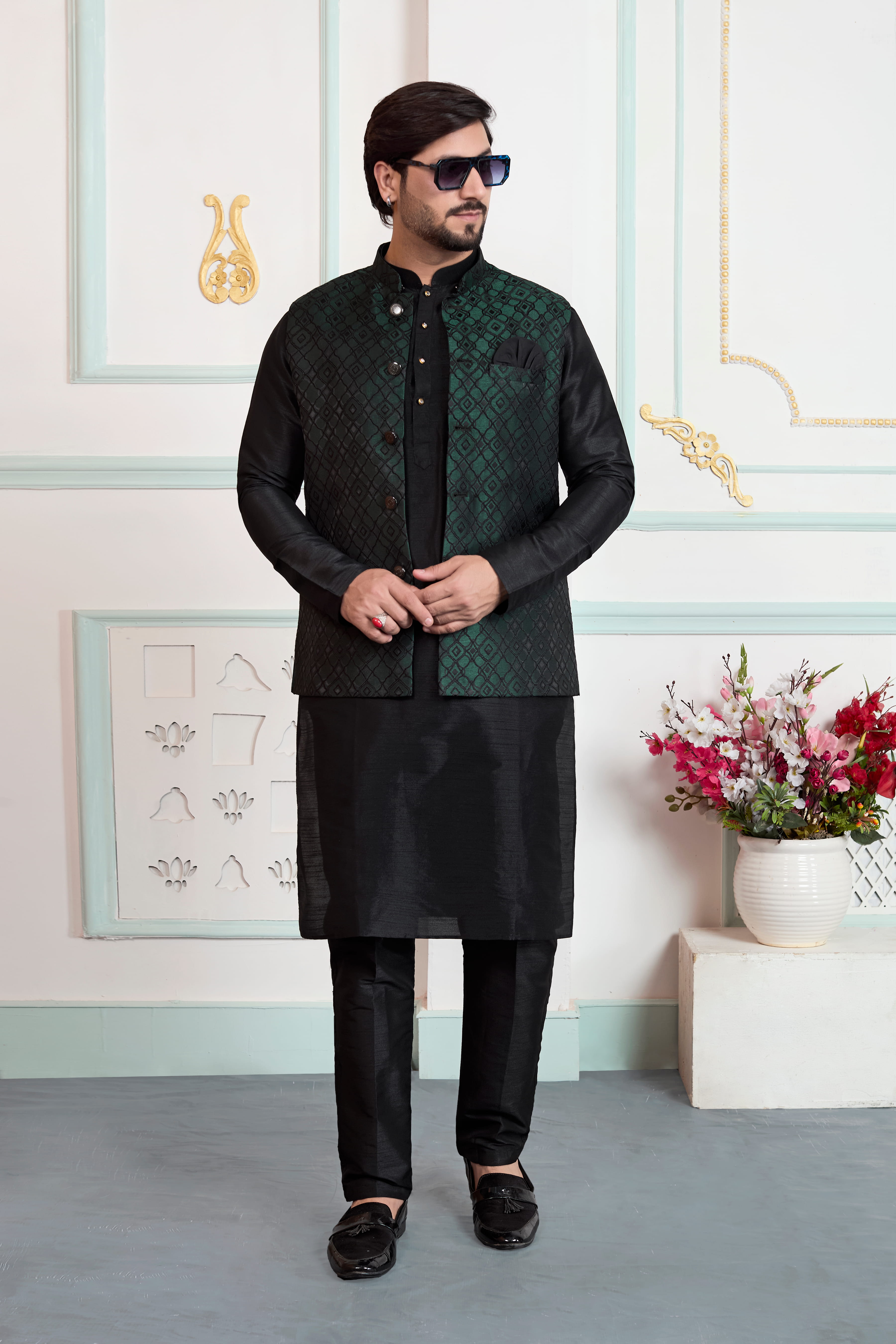 Sumi 4437 To 4439 Jaquard 3 Piece Kurta Jacket Set Collection 