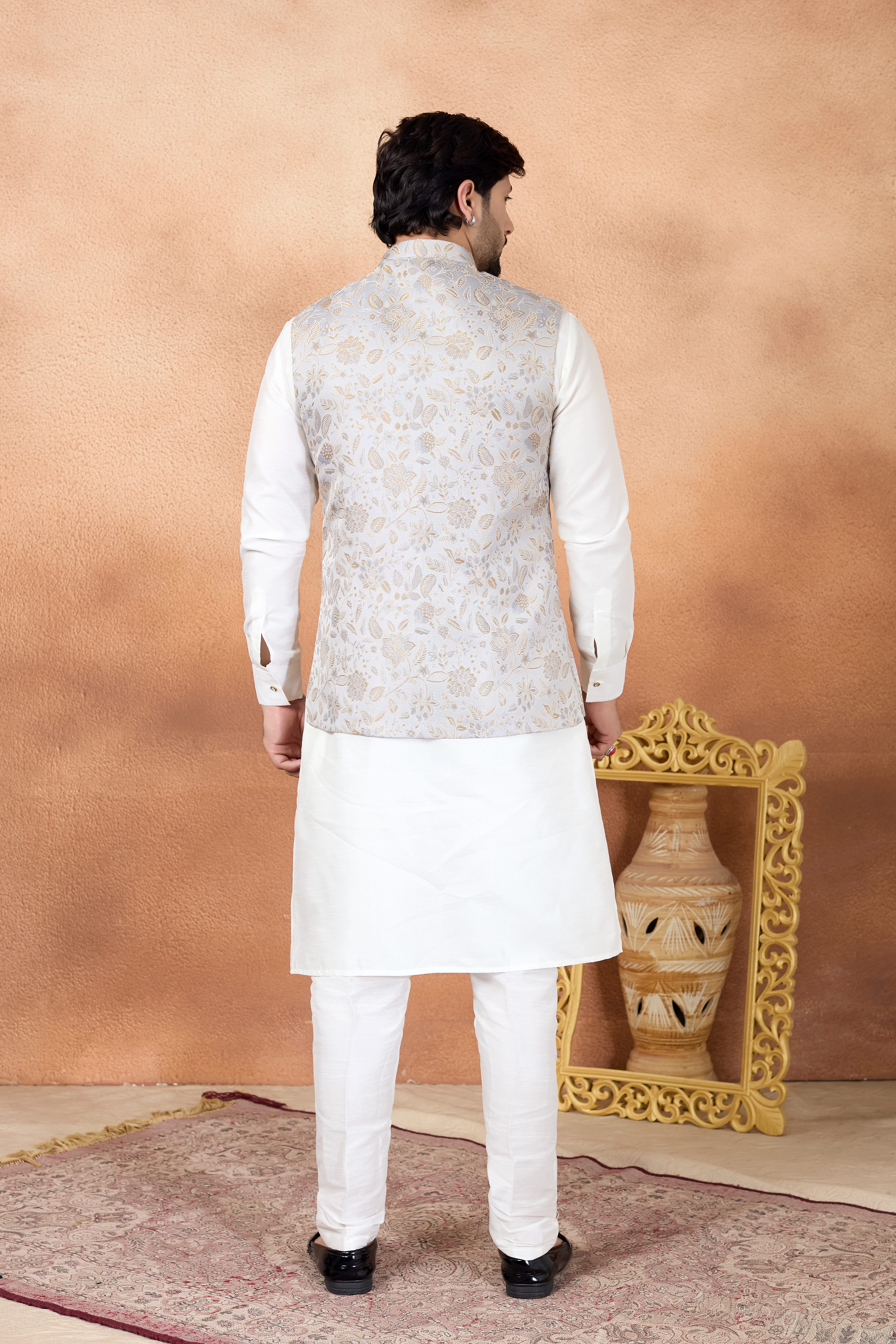 Sumi 4437 To 4439 Jaquard 3 Piece Kurta Jacket Set Collection 